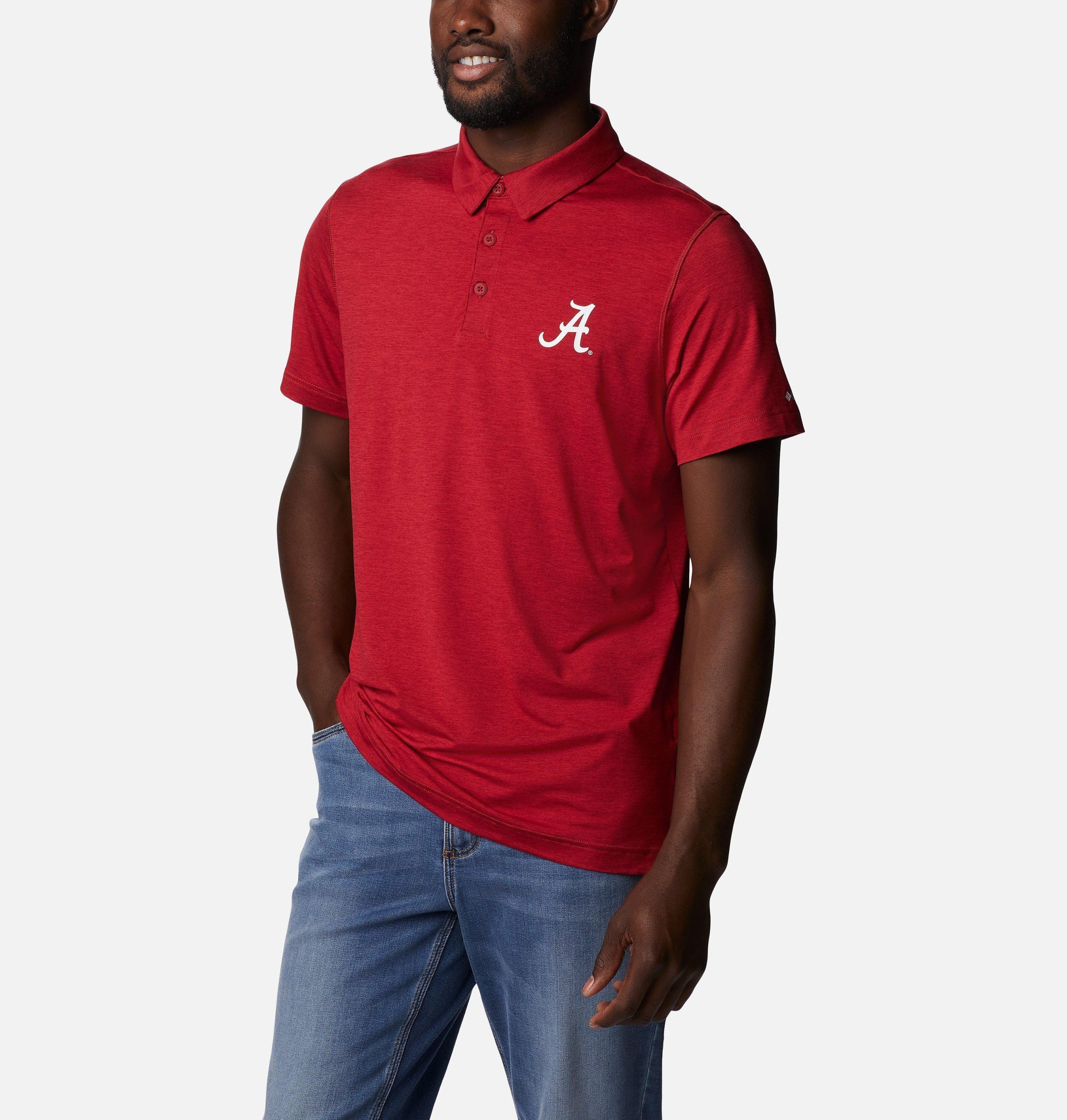 heren collegiate tech trail polo - alabama