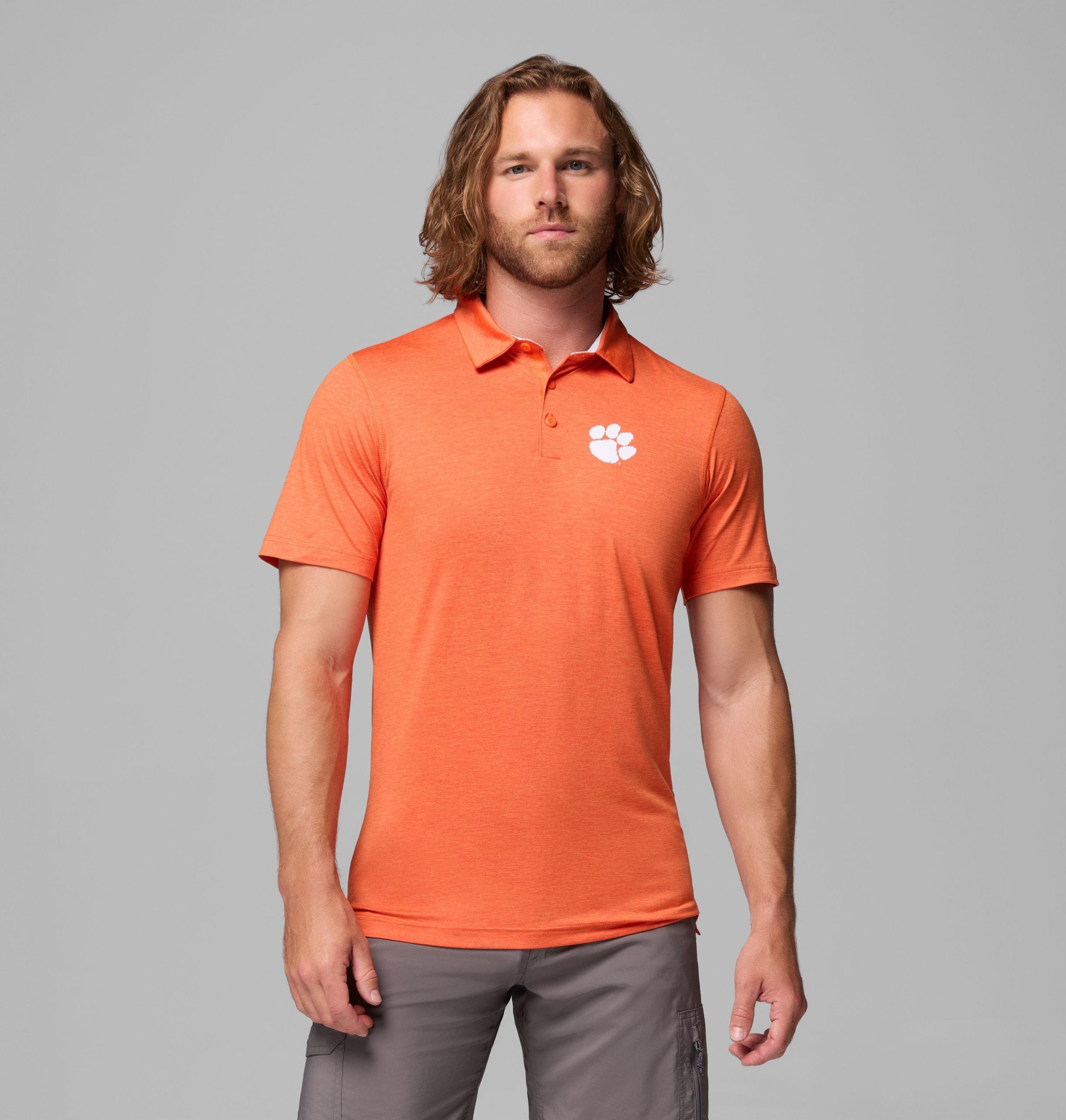 heren collegiate tech trail polo - clemson