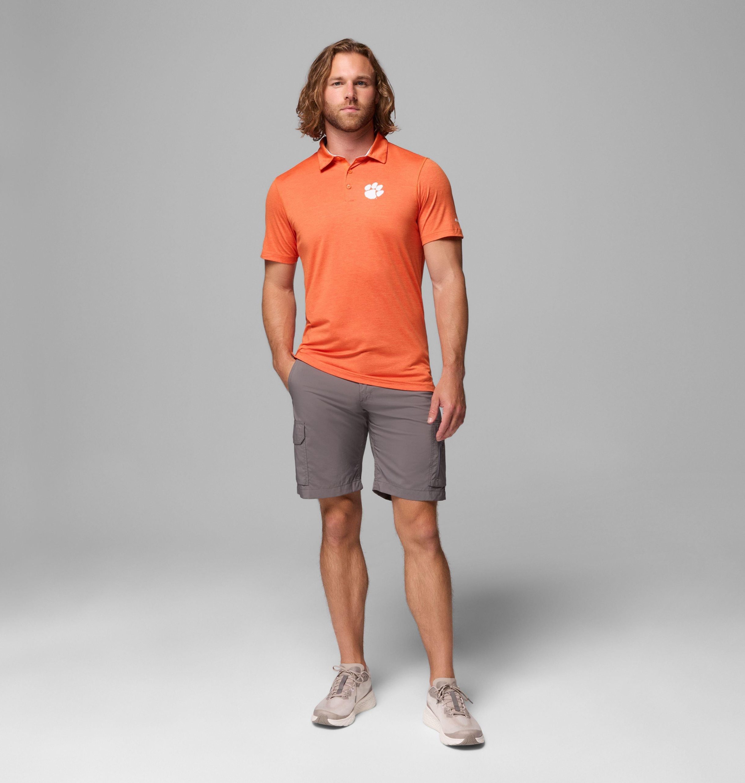 heren collegiate tech trail polo - clemson