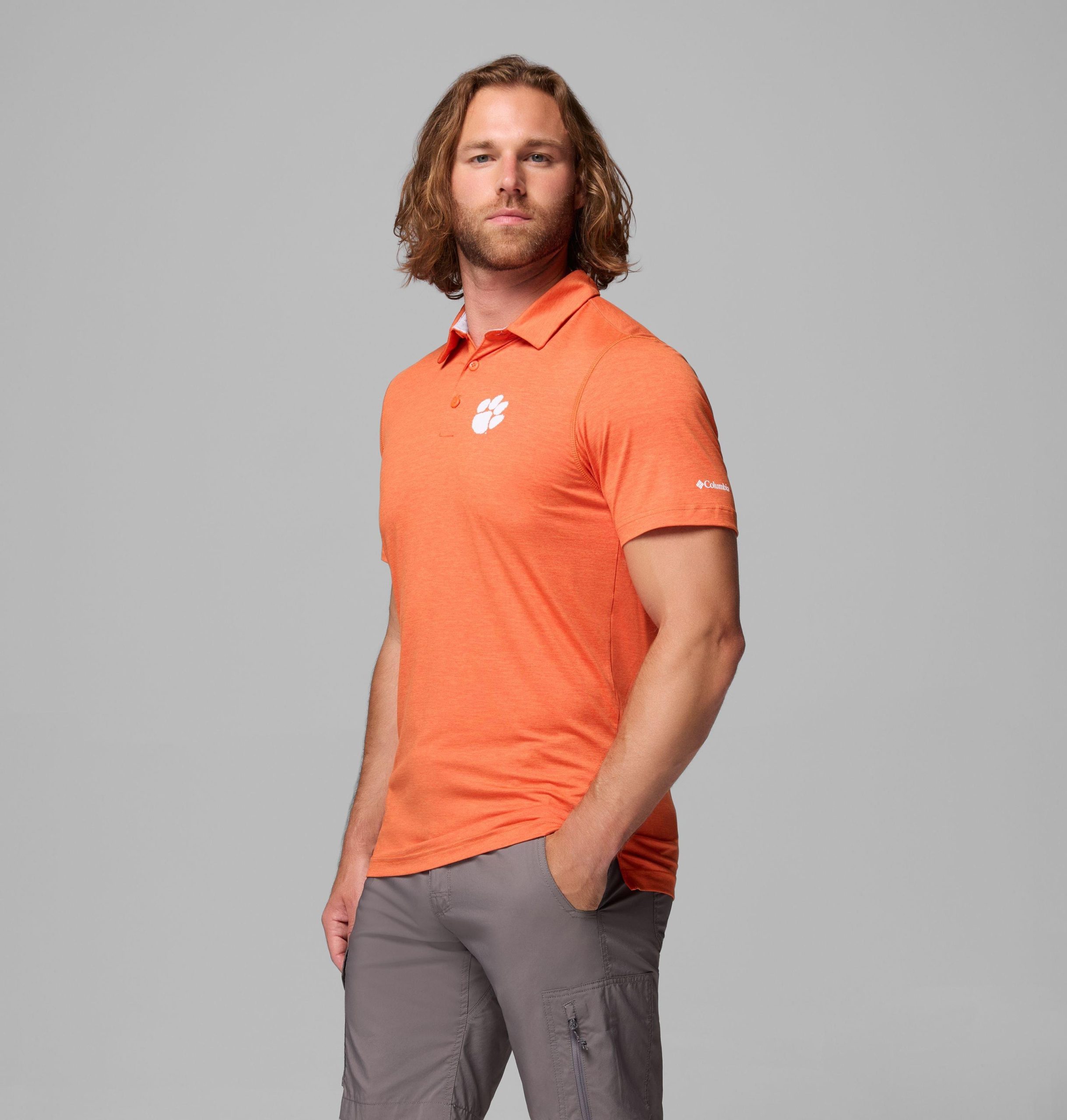 heren collegiate tech trail polo - clemson