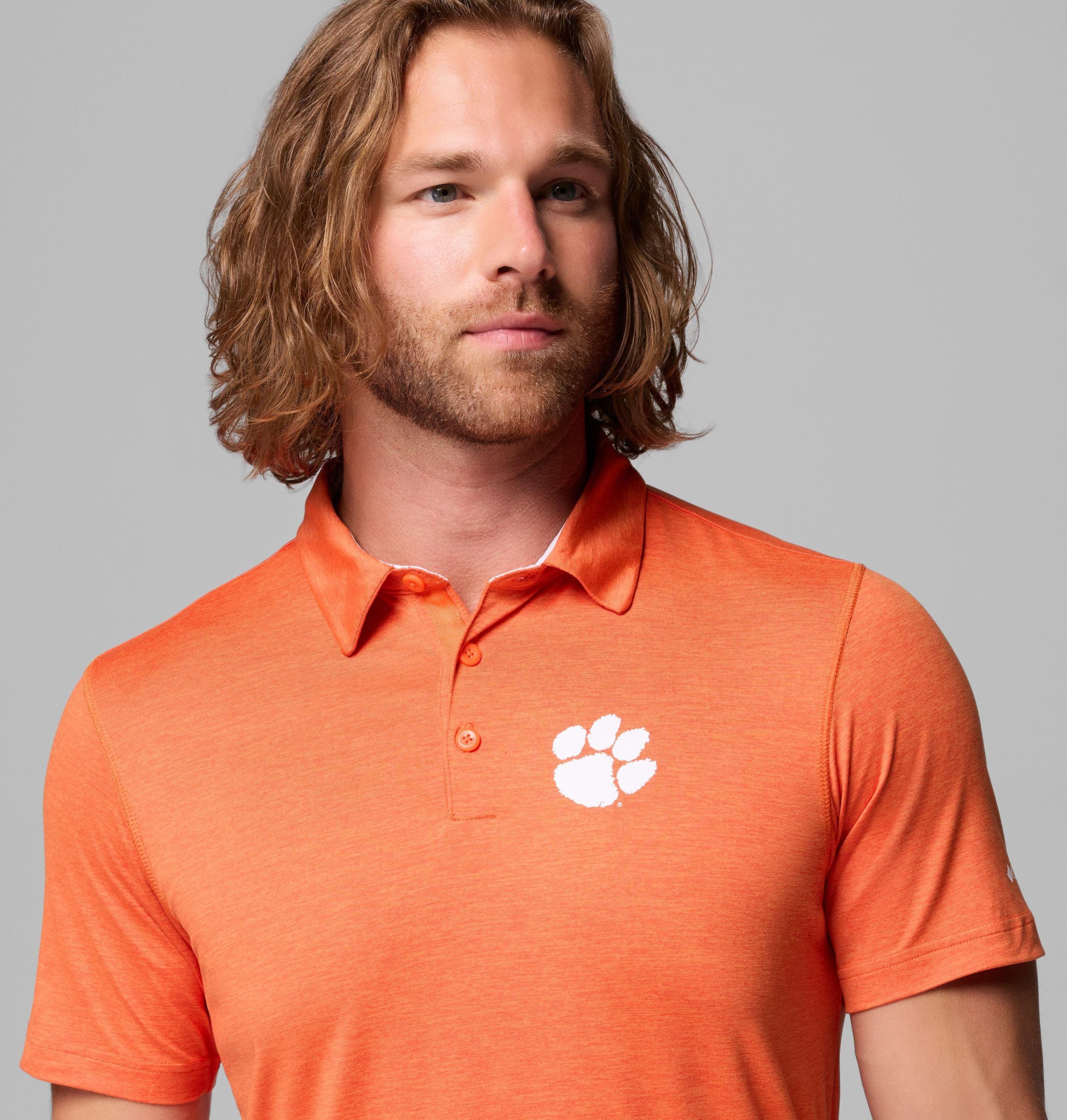heren collegiate tech trail polo - clemson