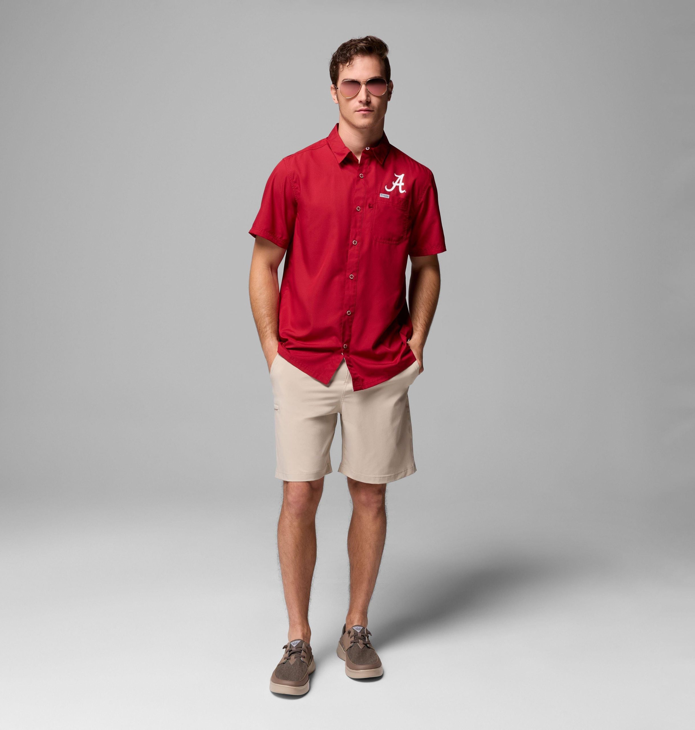 heren pfg slack tide camp shirt - alabama