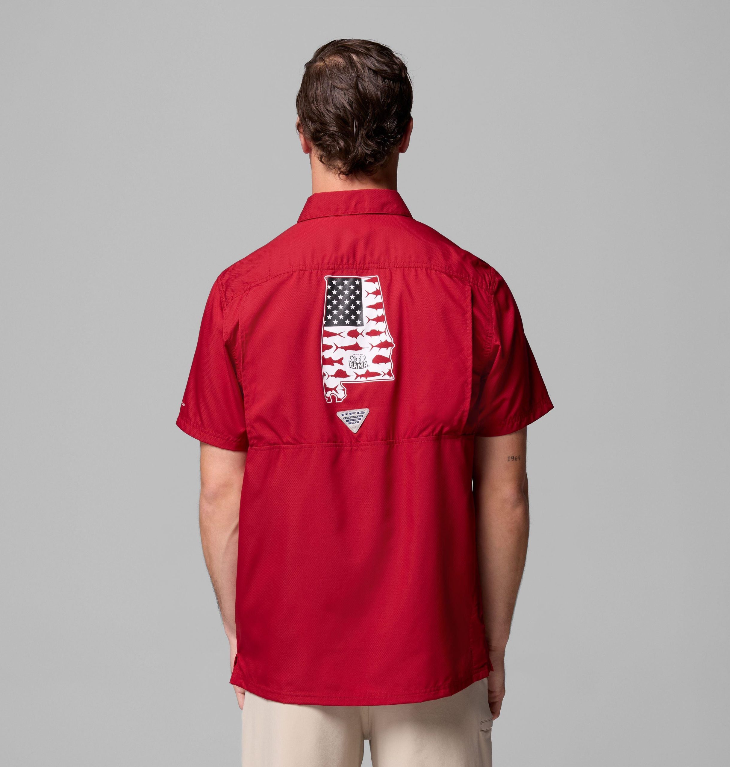 heren pfg slack tide camp shirt - alabama