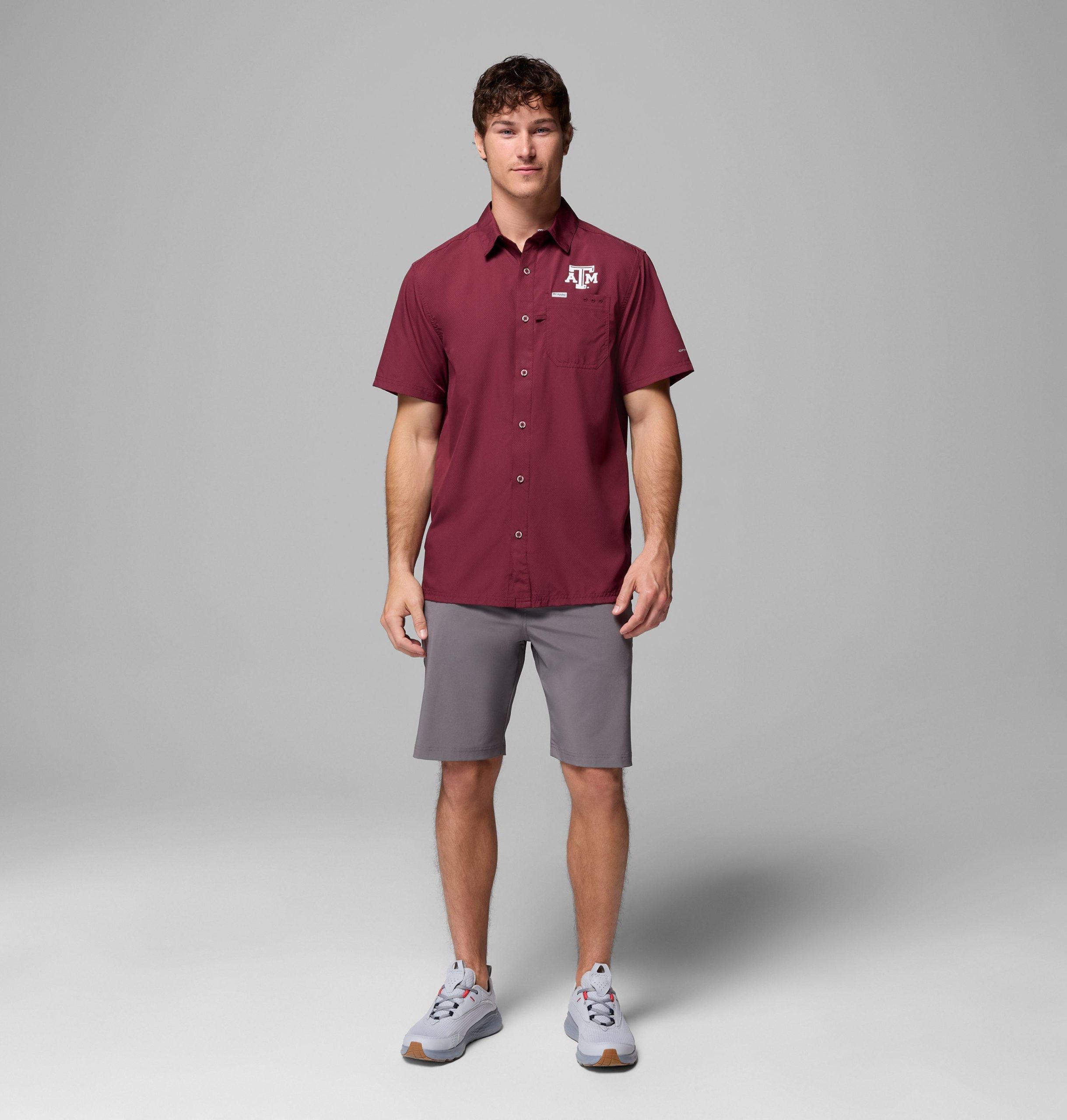 heren pfg slack tide camp shirt - texas am