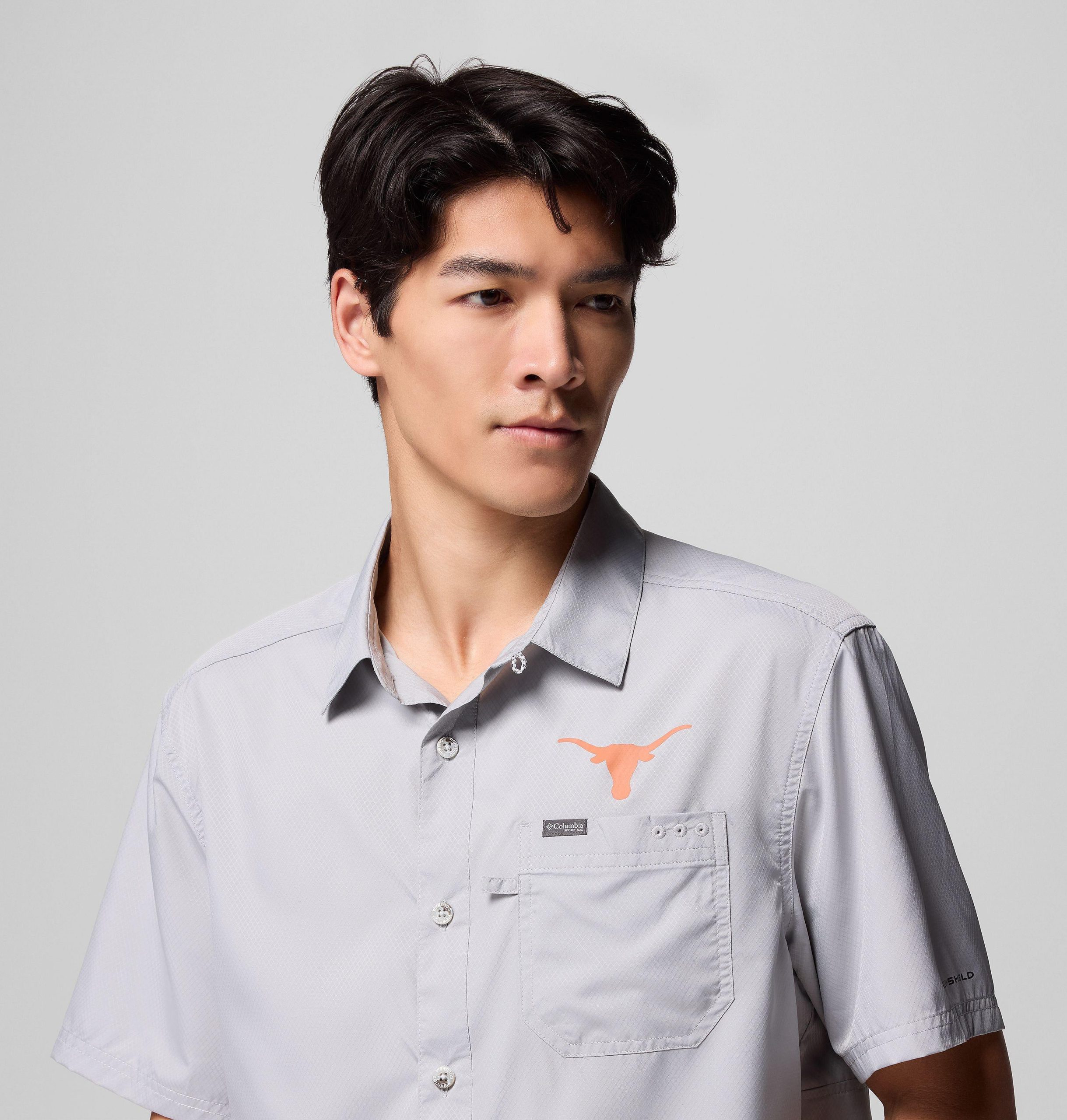 heren pfg slack tide camp shirt - texas