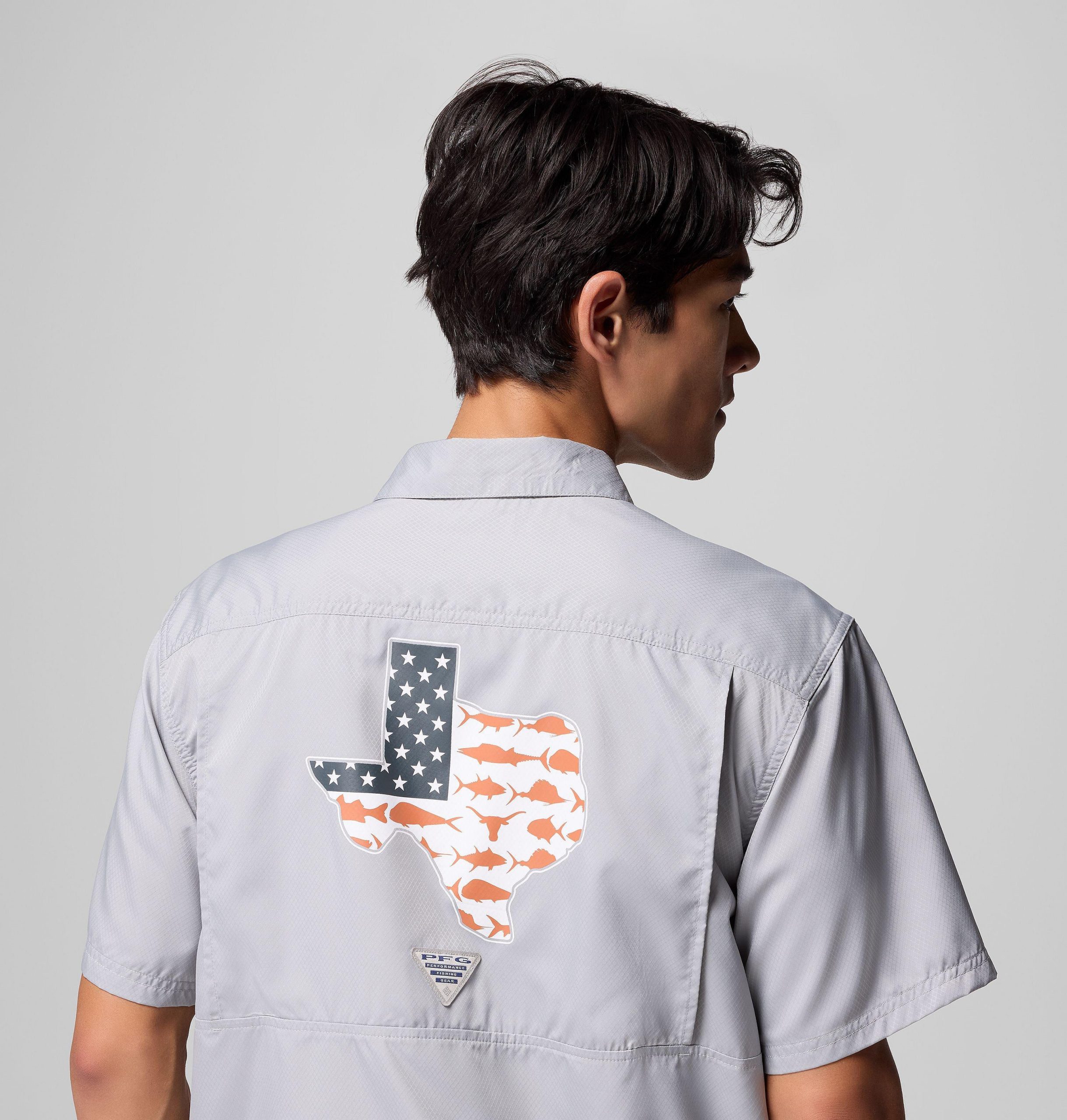 heren pfg slack tide camp shirt - texas