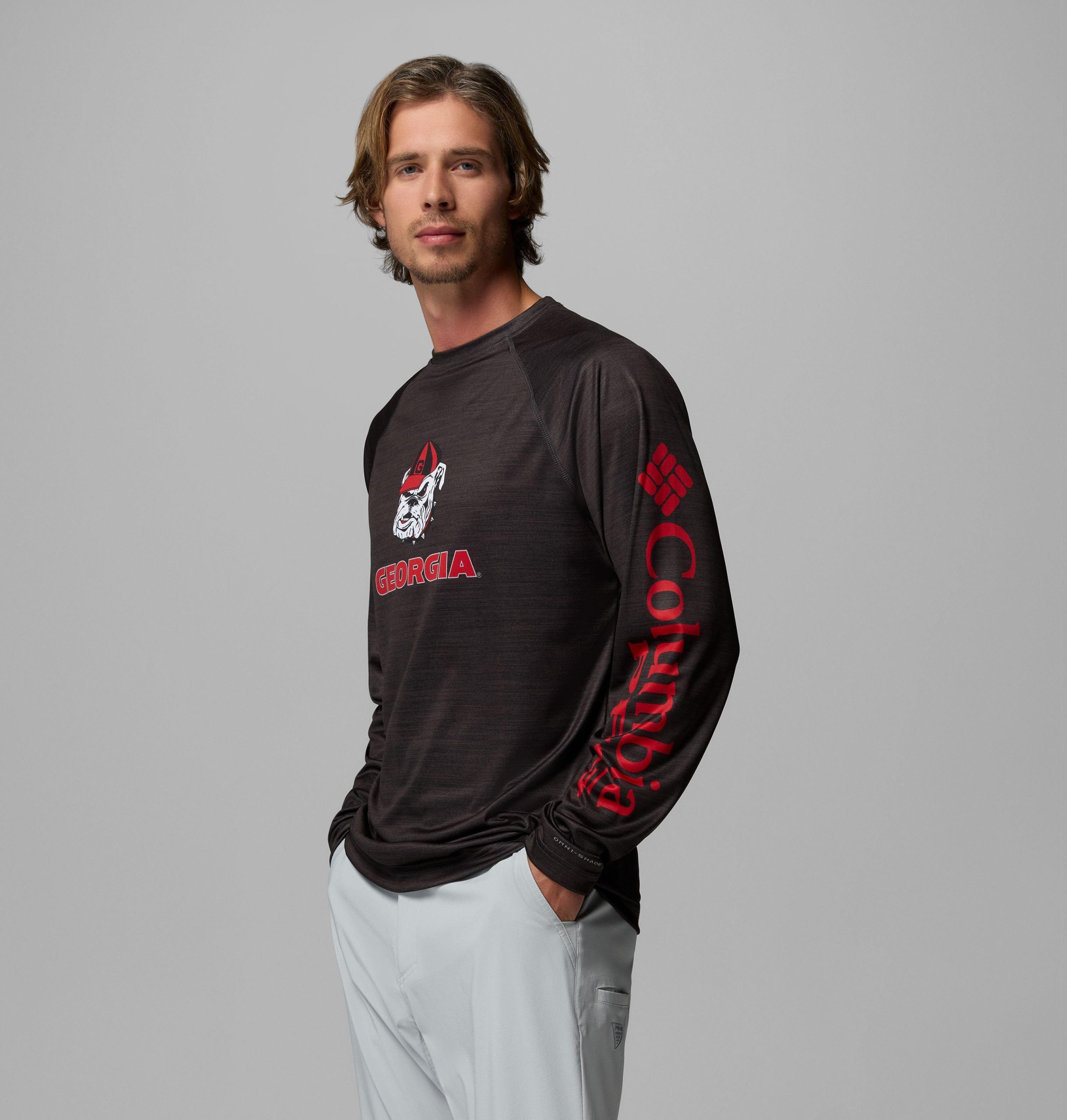 heren pfg terminal tackle shirt met lange mouwen gemêleerd - georgia