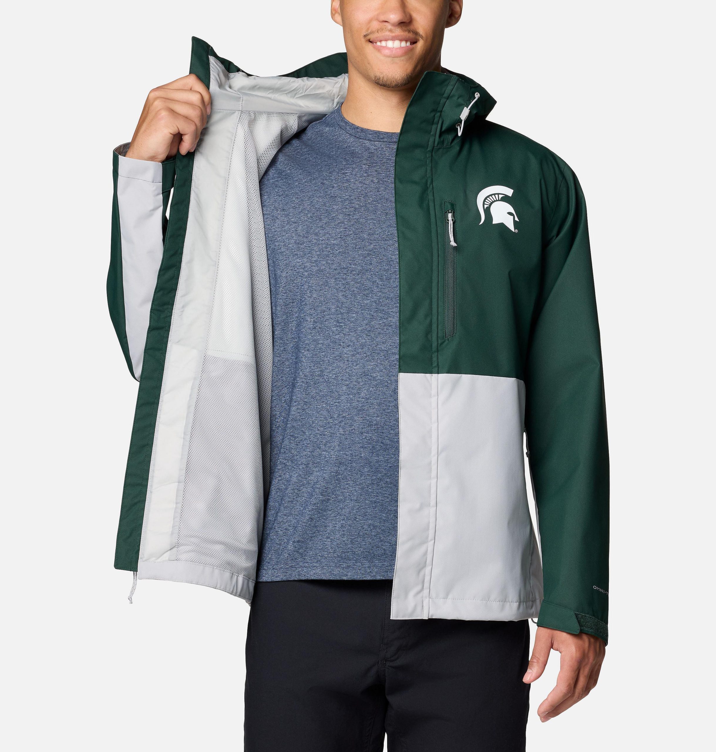 heren collegejack met veldbeschermende look - michigan state
