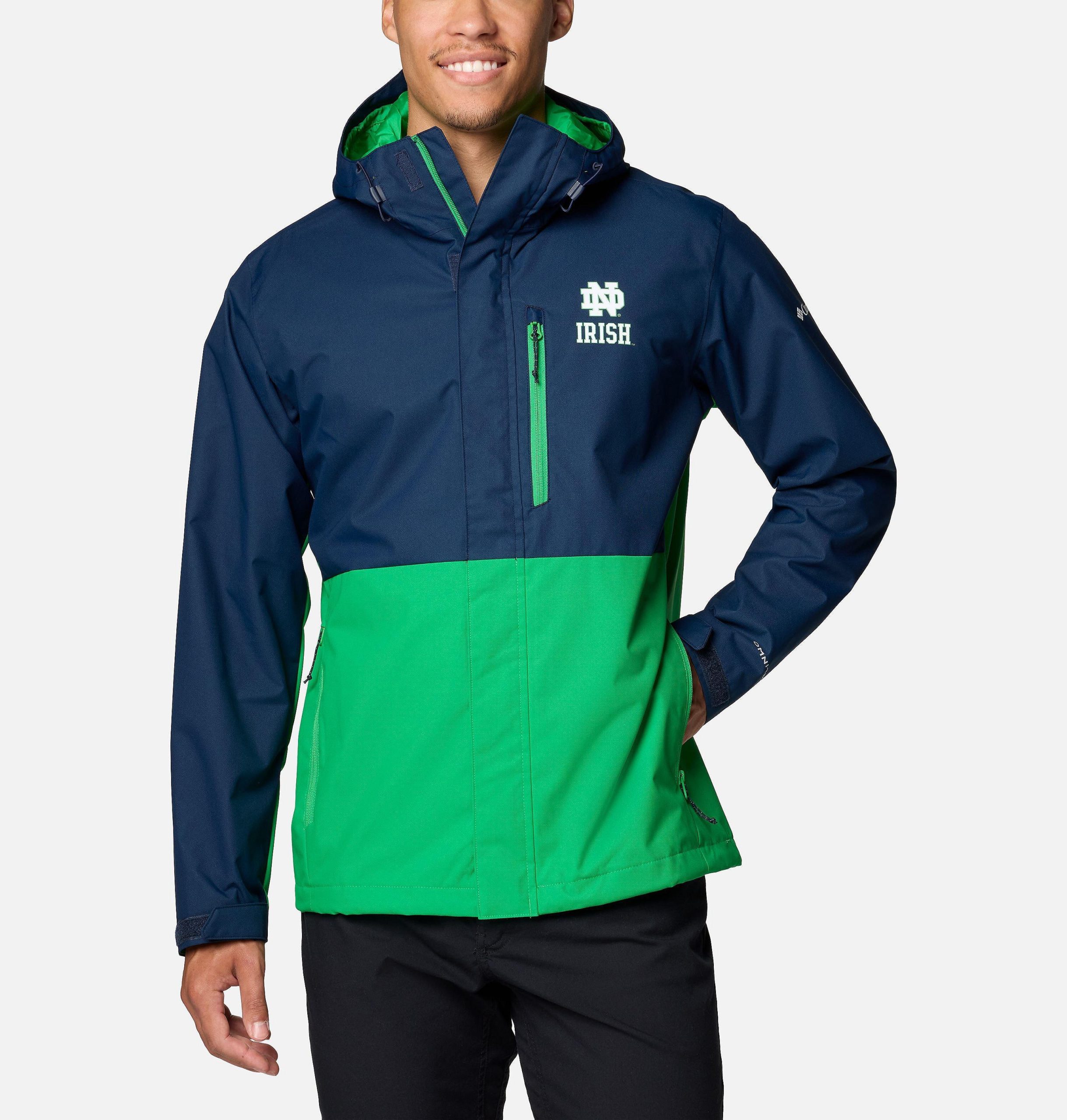heren collegejack met veldbeschermende look - notre dame
