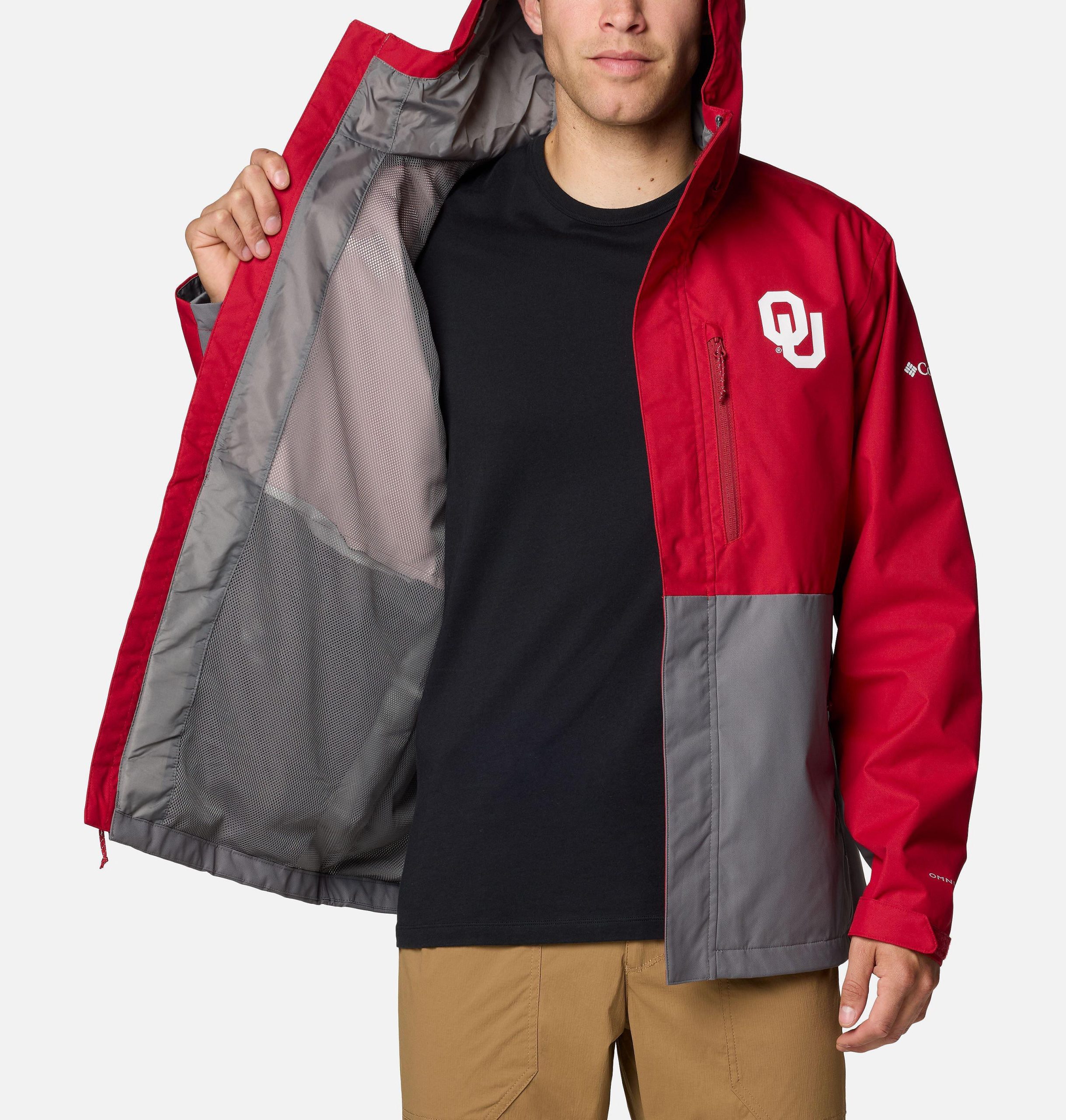 heren collegejack met veldbeschermende look - oklahoma