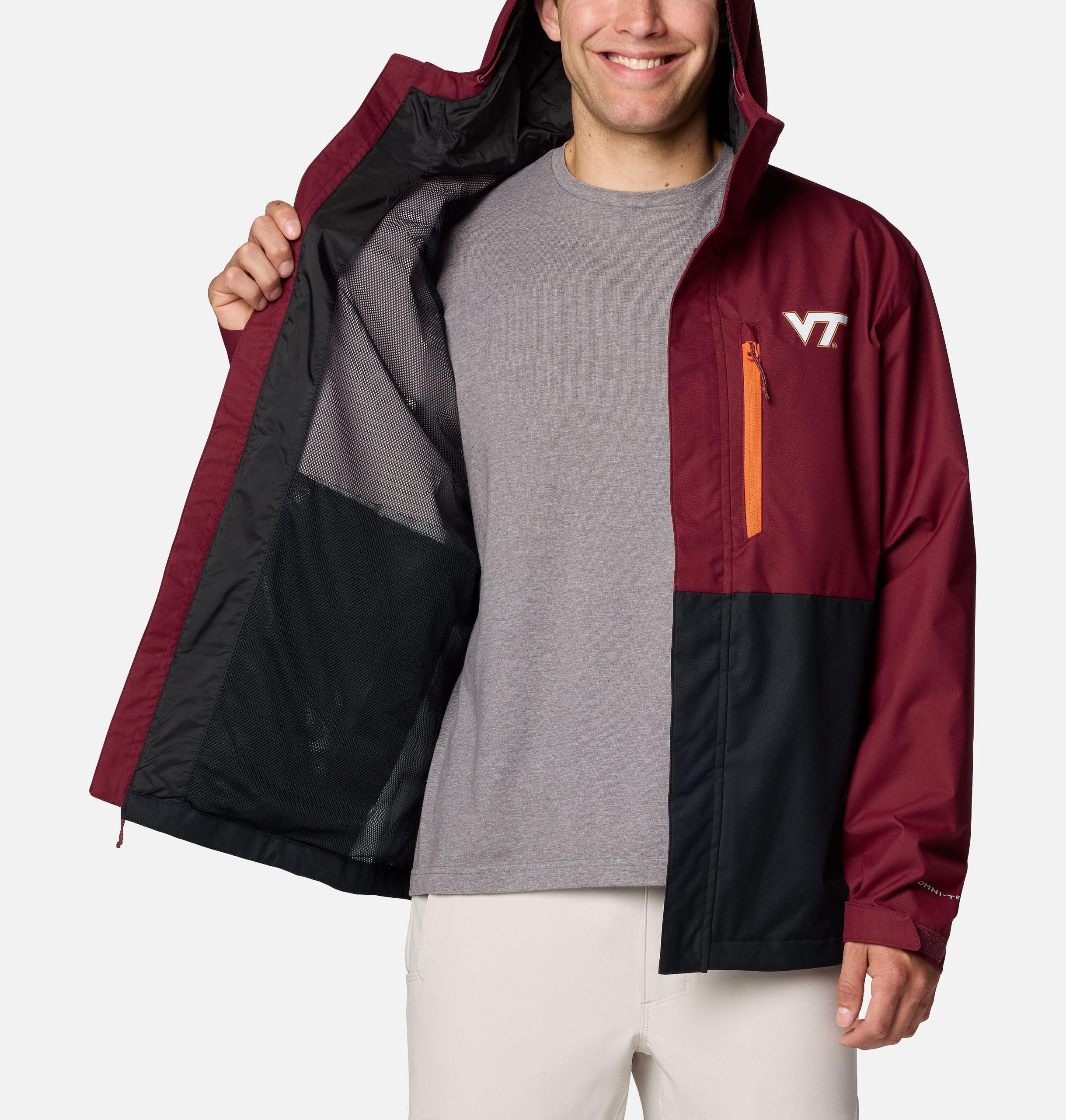 heren collegejack met veldbeschermende look - virginia tech