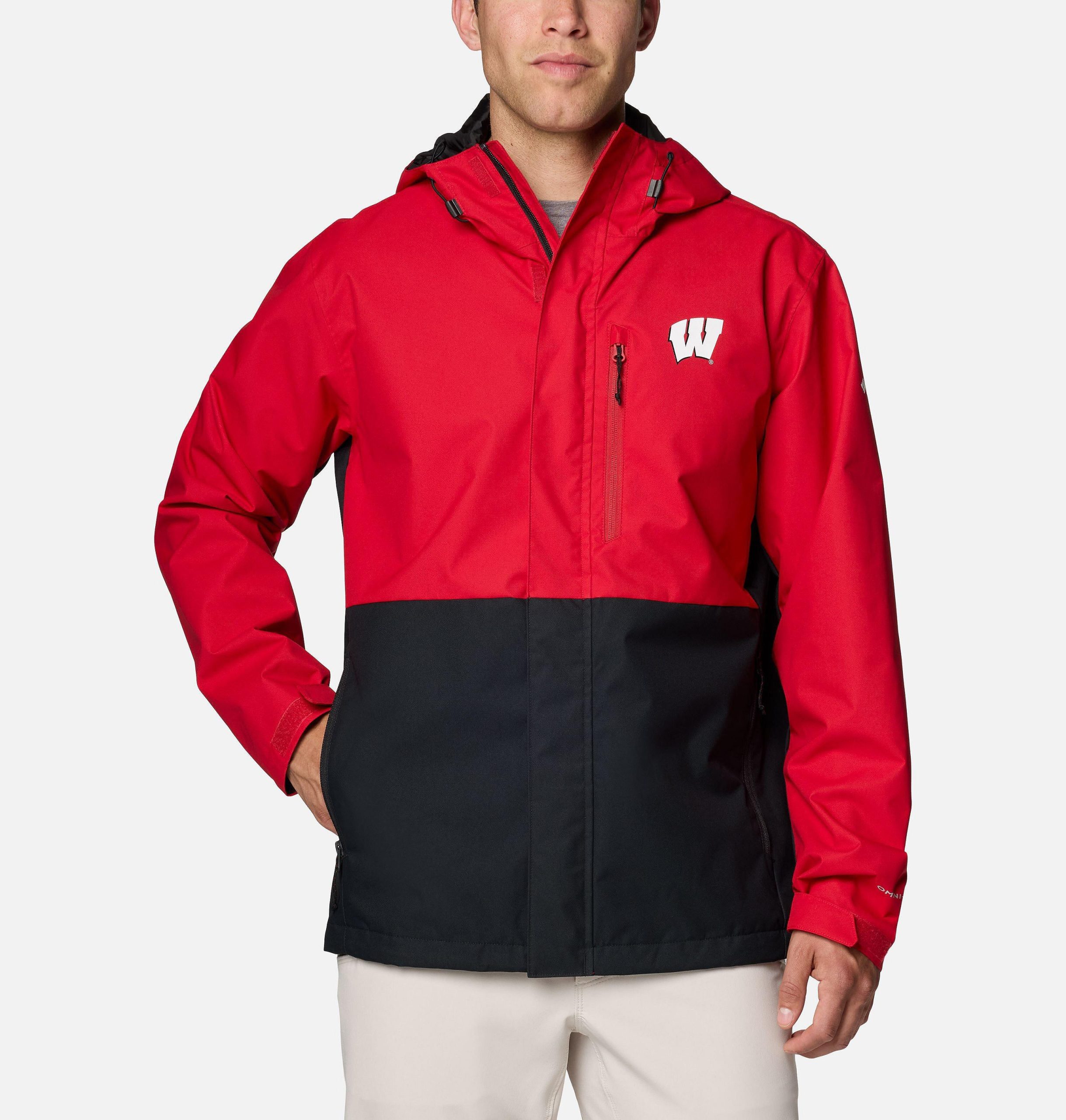 heren collegejack met veldbeschermende look - wisconsin
