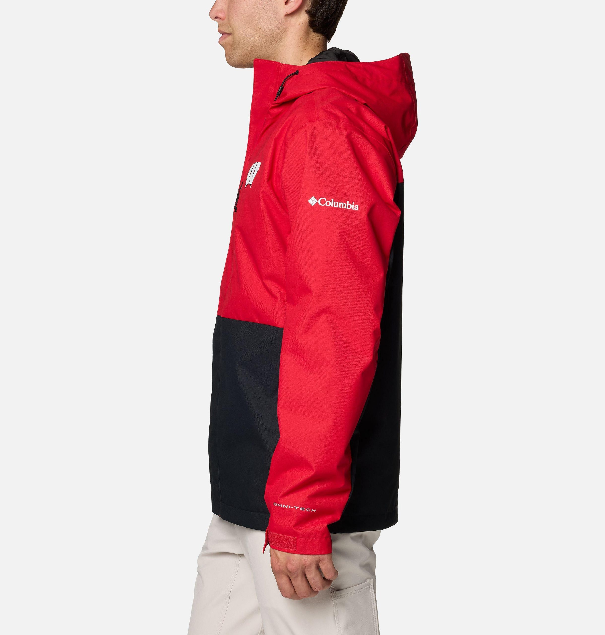 heren collegejack met veldbeschermende look - wisconsin