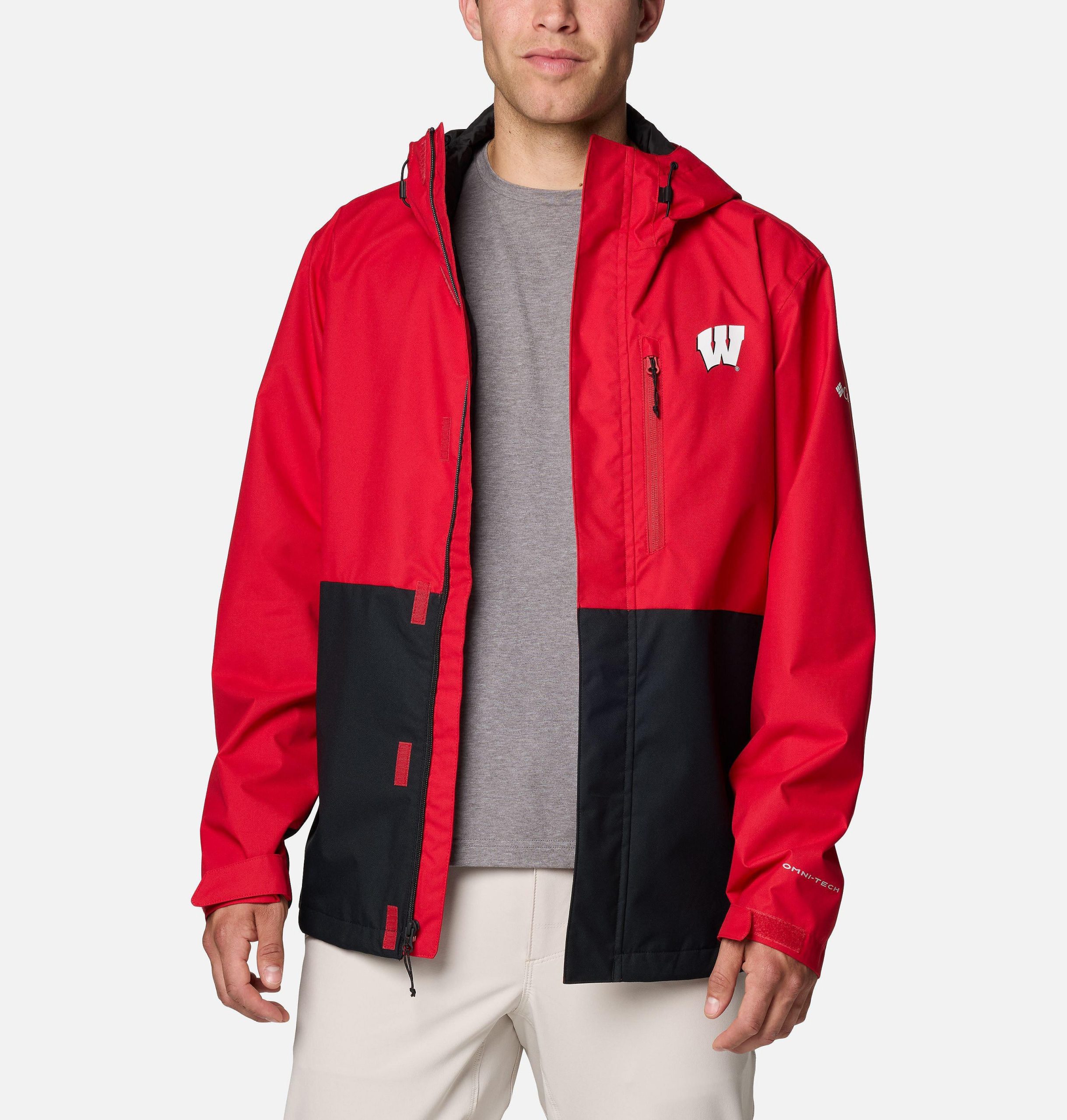 heren collegejack met veldbeschermende look - wisconsin