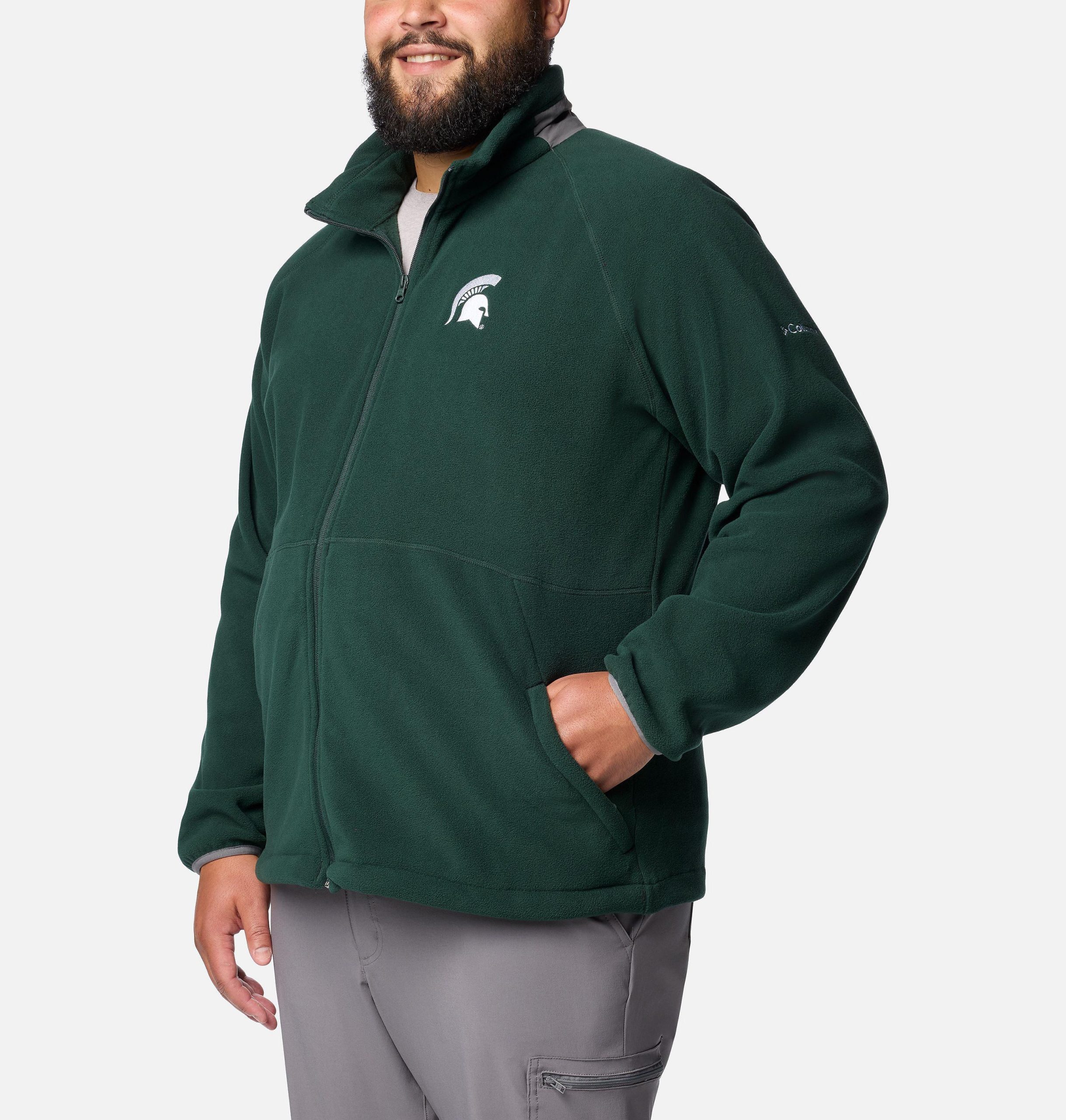 heren collegiate flanker iv fleece jacket - groot - michigan state