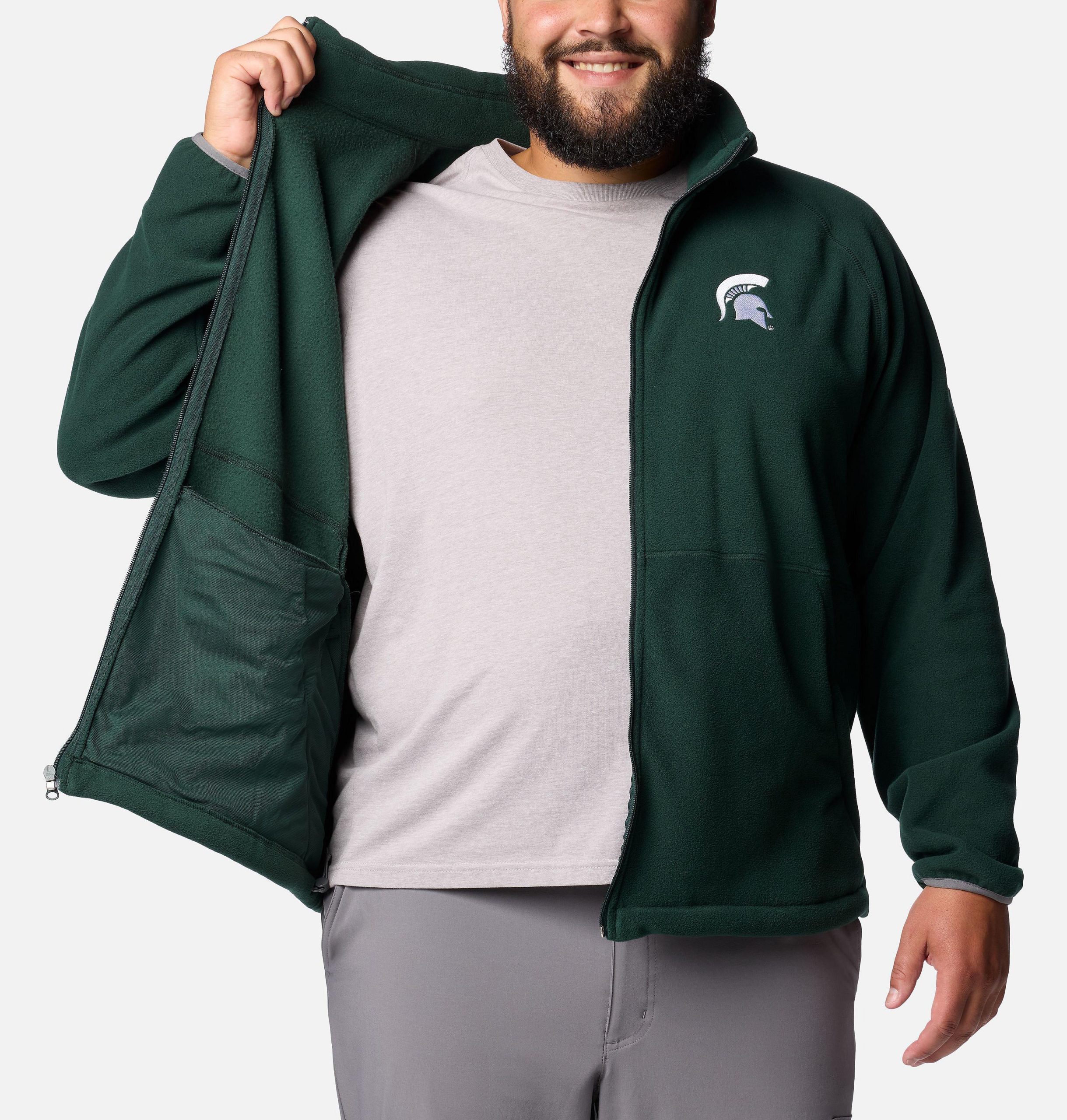 heren collegiate flanker iv fleece jacket - groot - michigan state