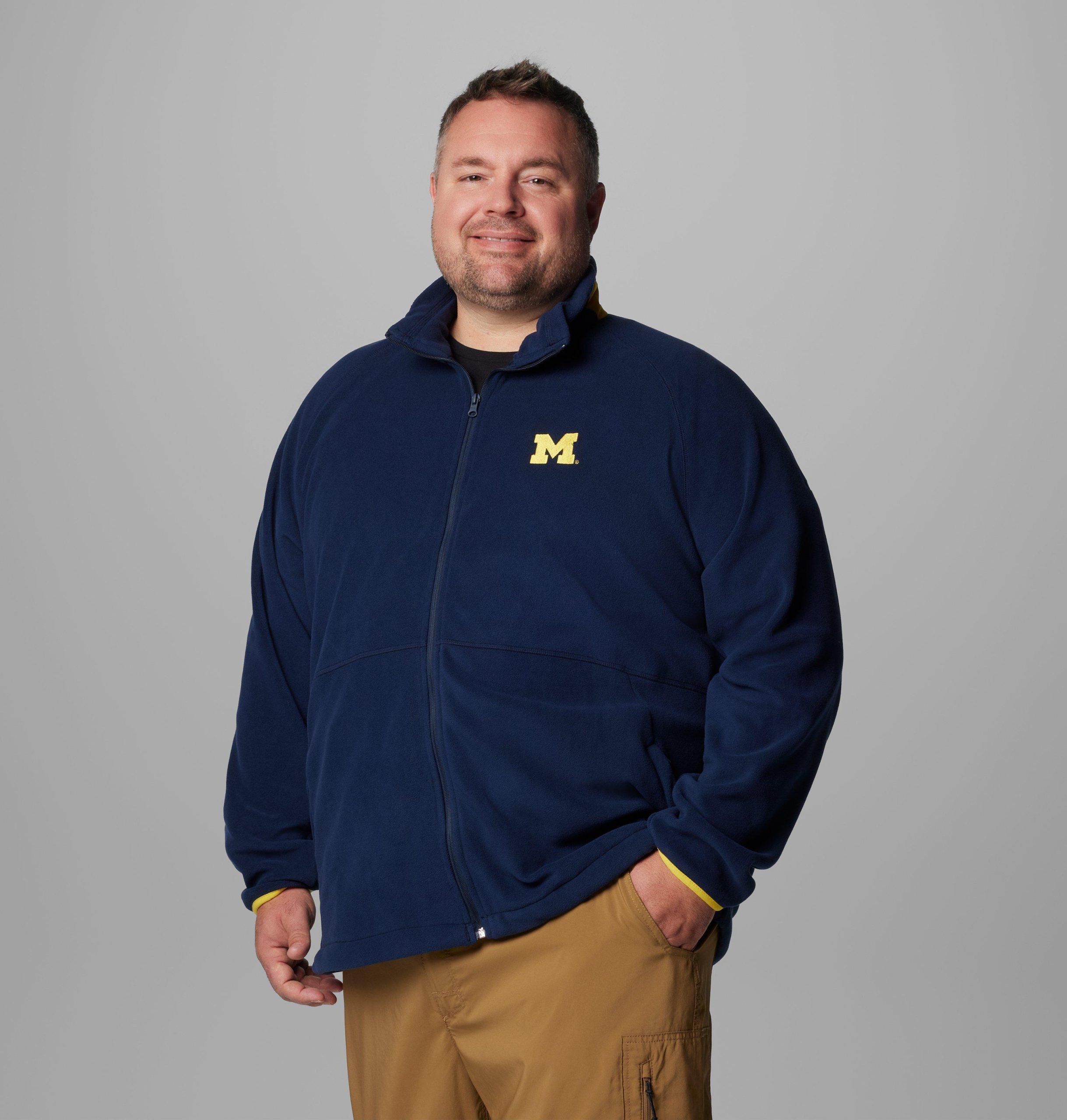 heren collegiate flanker iv fleece jacket - groot - michigan