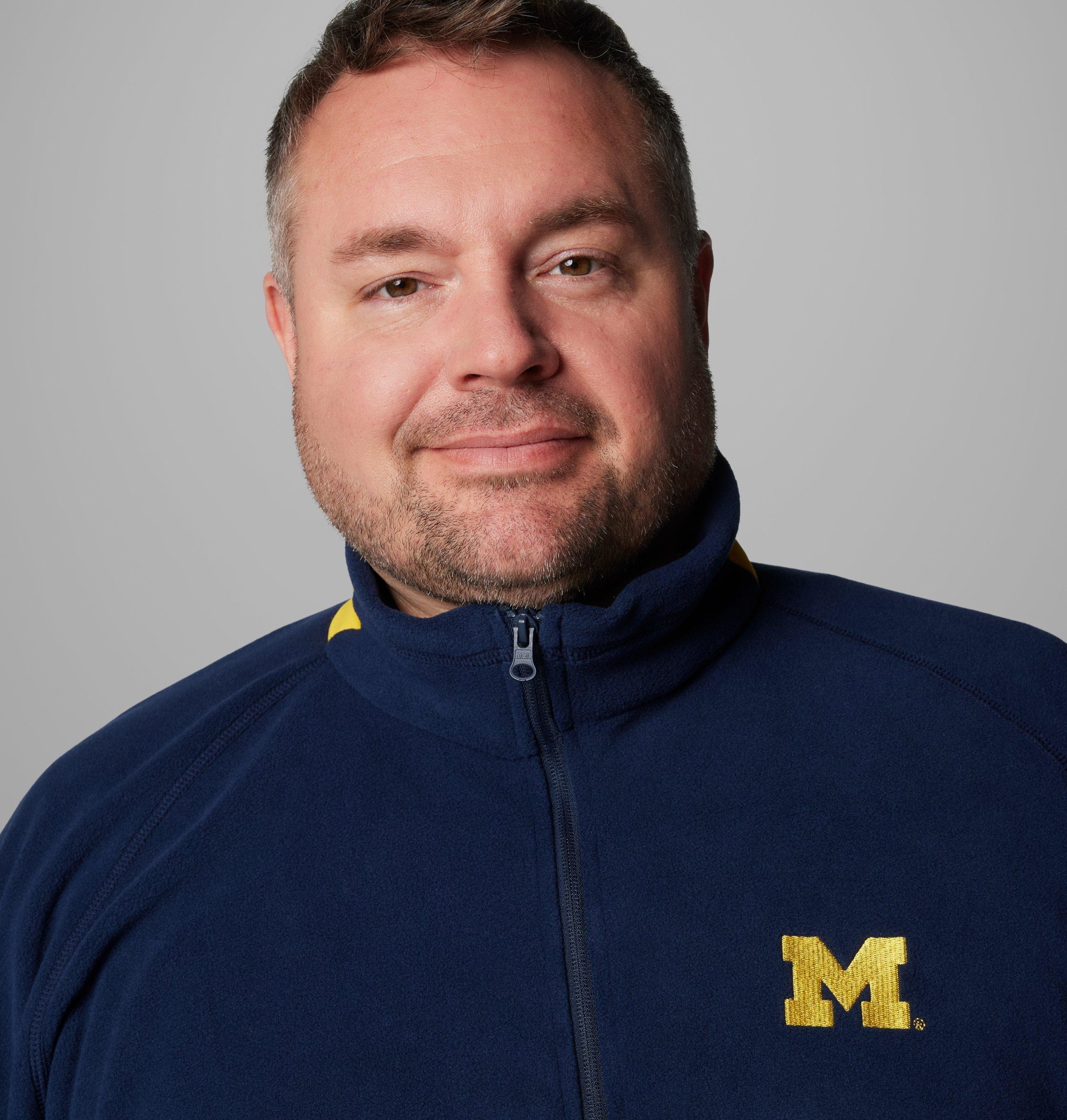 heren collegiate flanker iv fleece jacket - groot - michigan