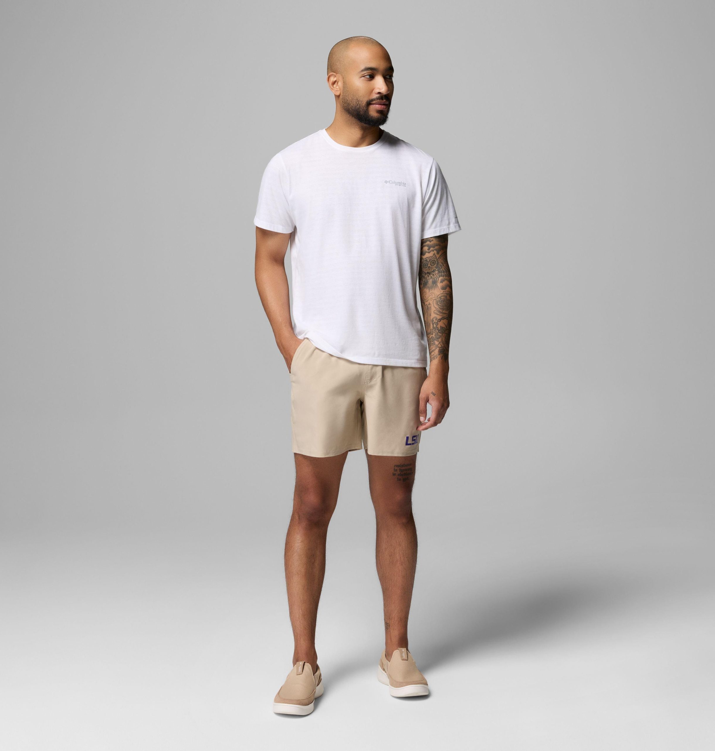 heren pfg terminal roamer stretch shorts - lsu