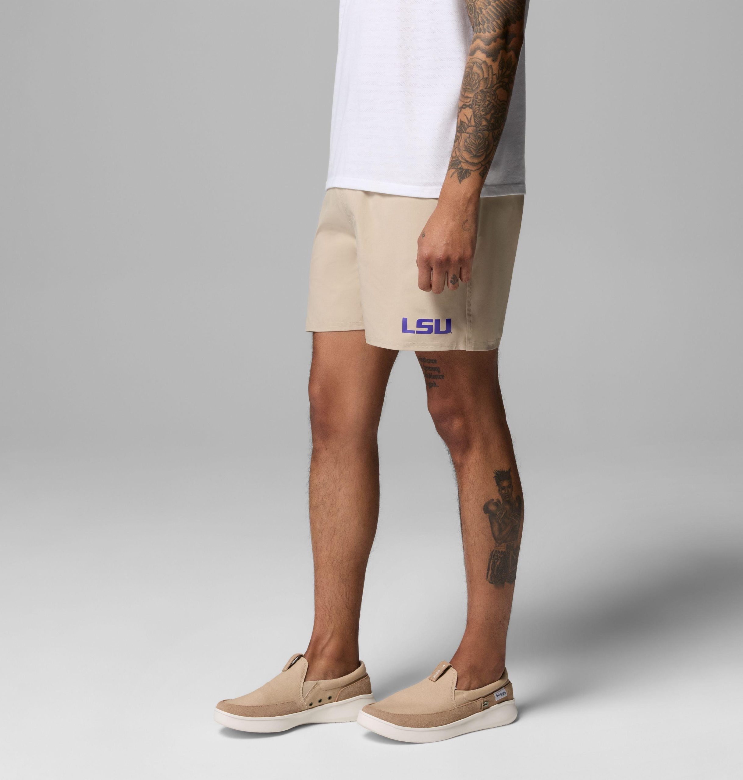 heren pfg terminal roamer stretch shorts - lsu