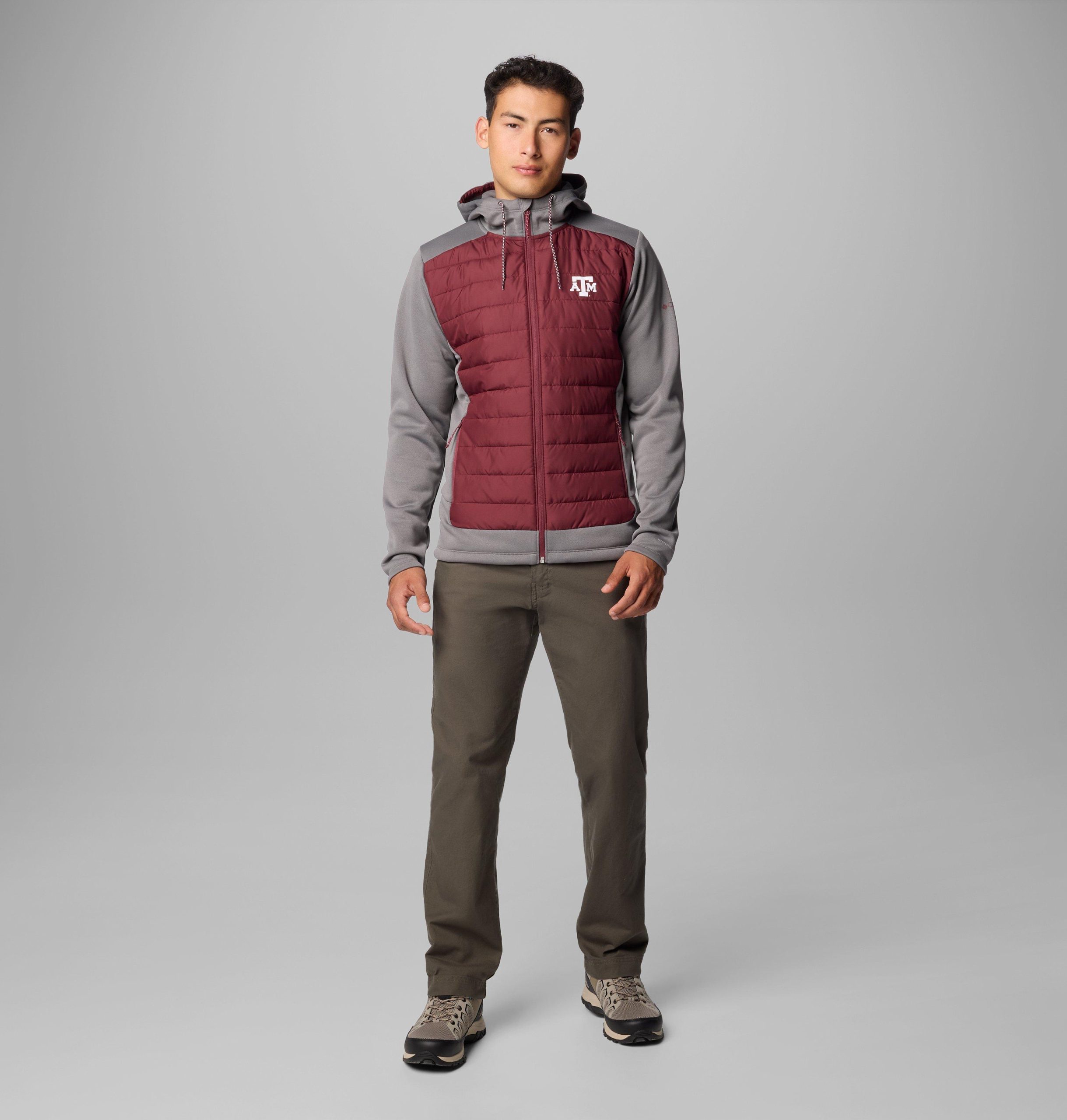 heren hoodie met collegiaal design en schildmotief - texas am
