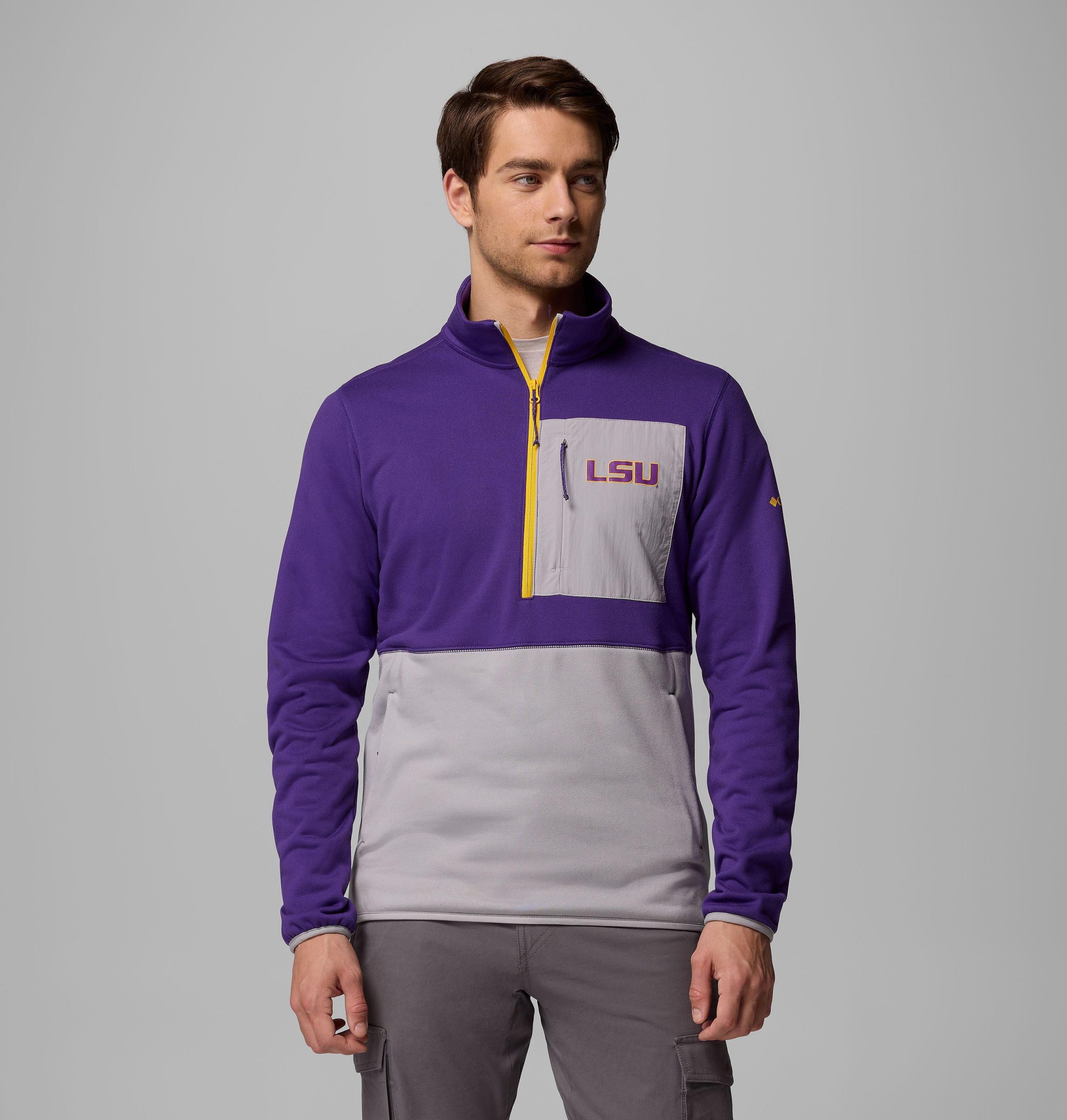 heren columbia hike half zip jacket - lsu