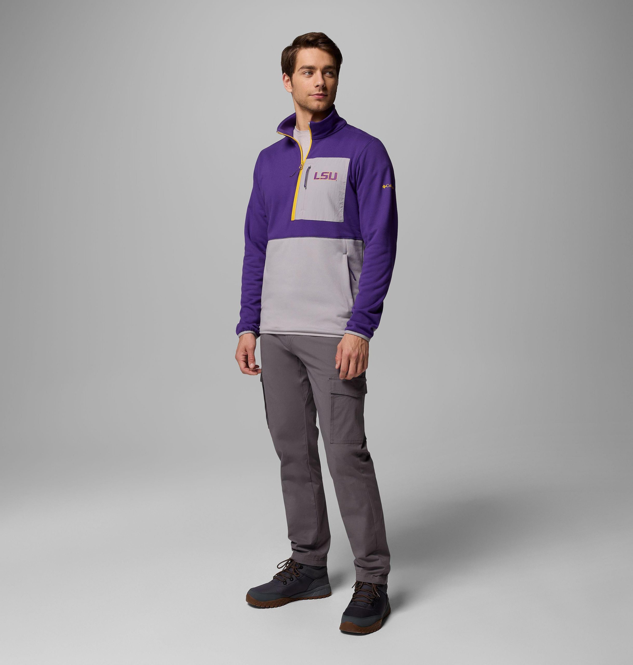 heren columbia hike half zip jacket - lsu