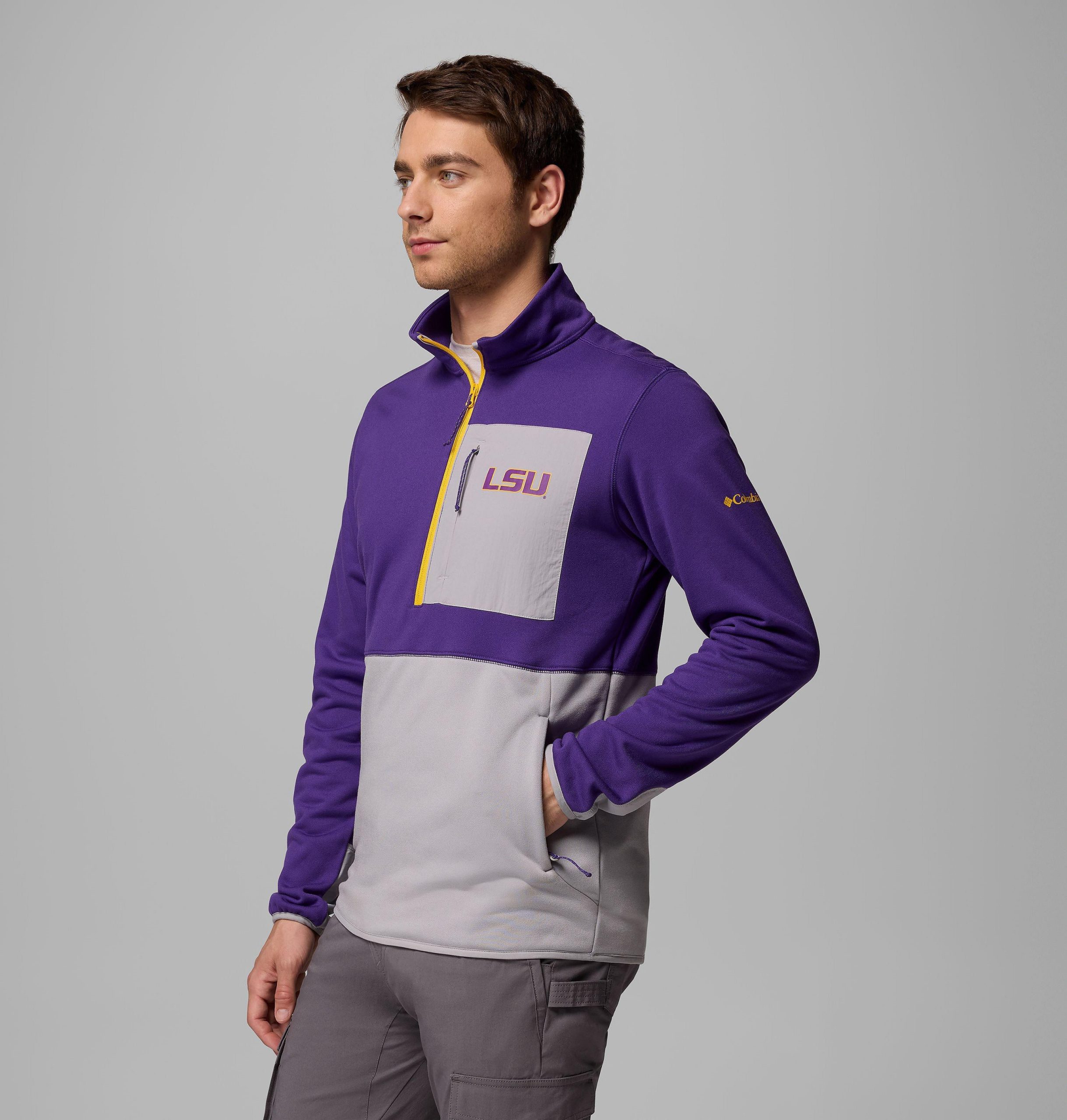 heren columbia hike half zip jacket - lsu