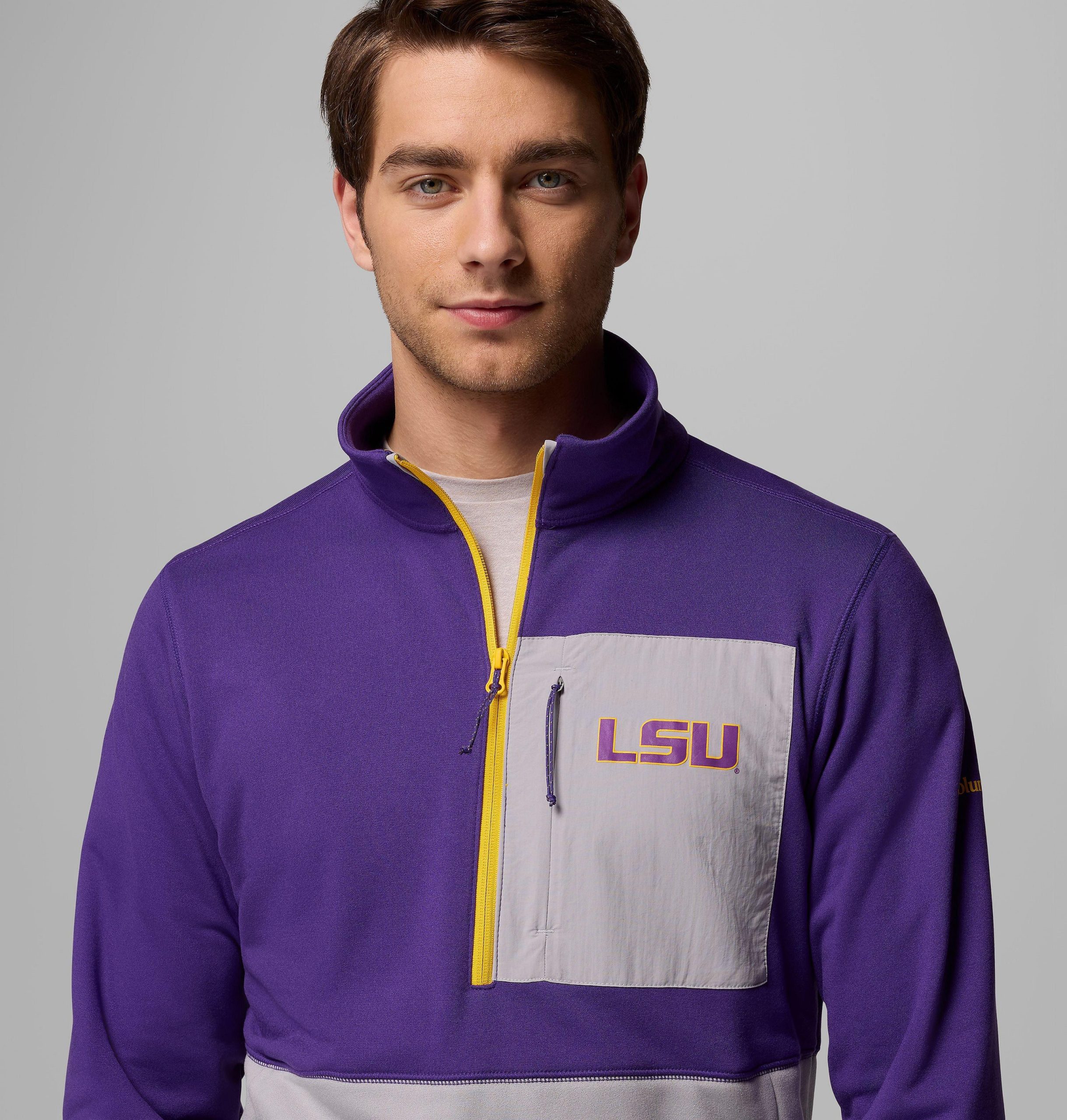heren columbia hike half zip jacket - lsu
