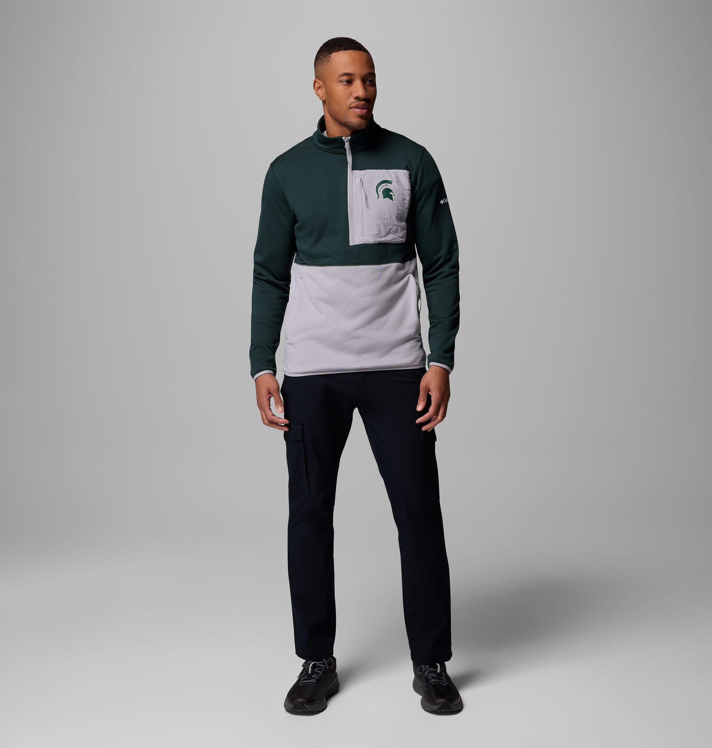 heren collegiate columbia hike half zip jacket - michigan state