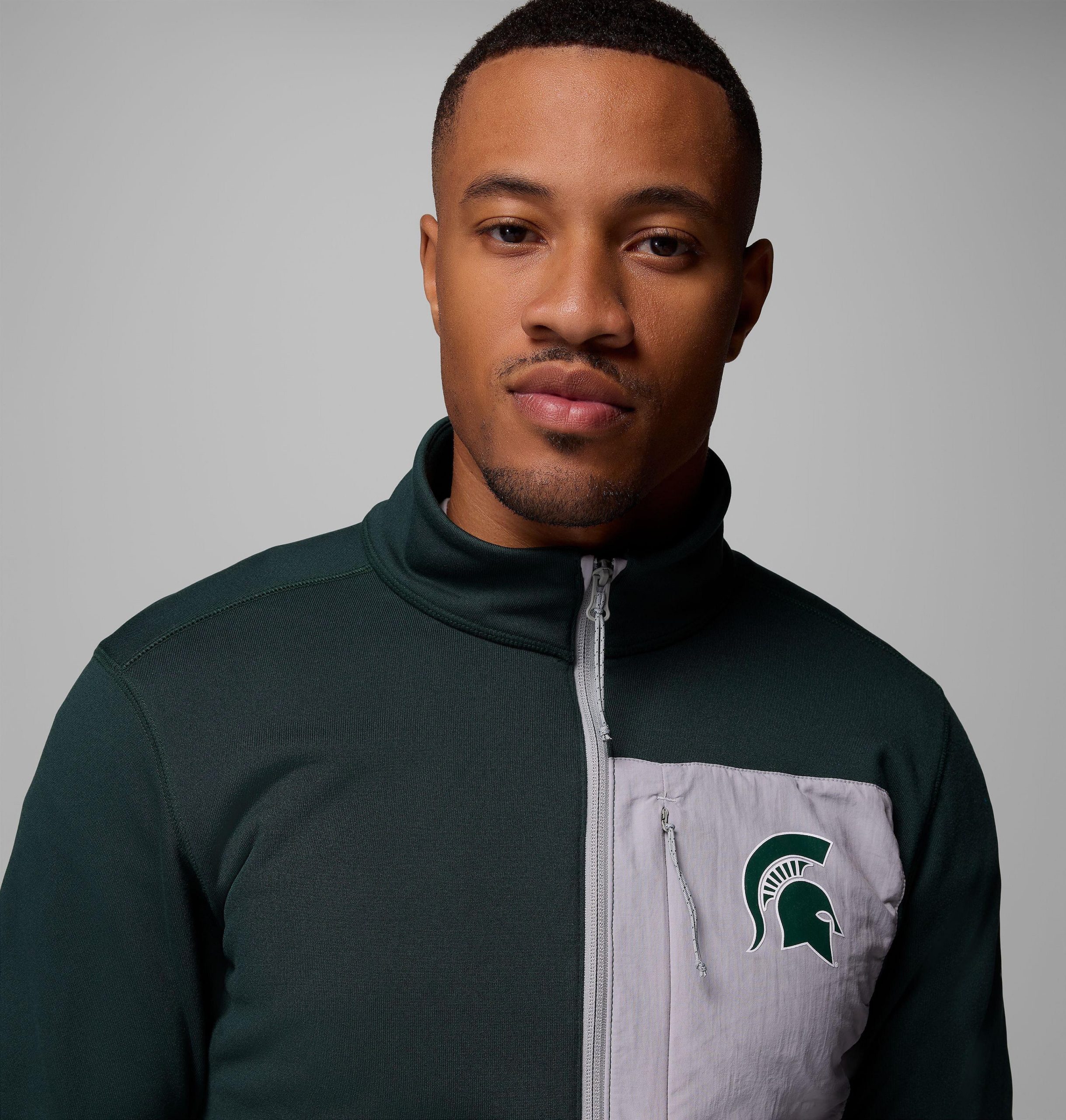 heren collegiate columbia hike half zip jacket - michigan state