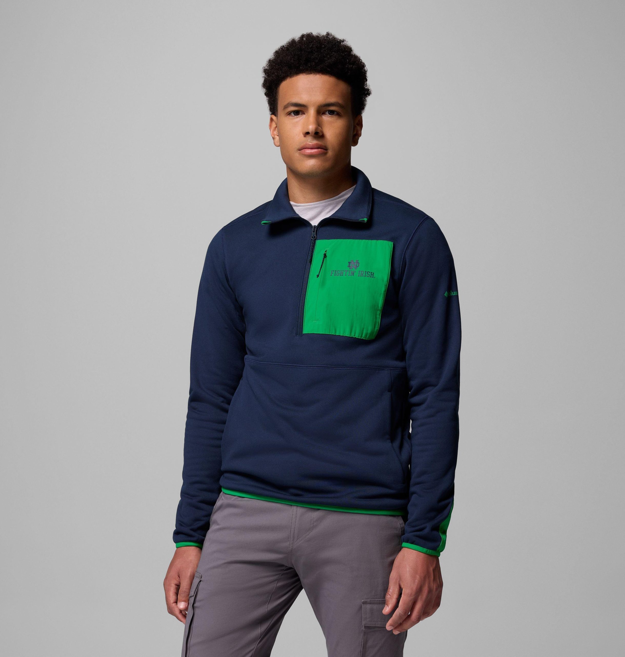 heren columbia hike half zip jacket - notre dame