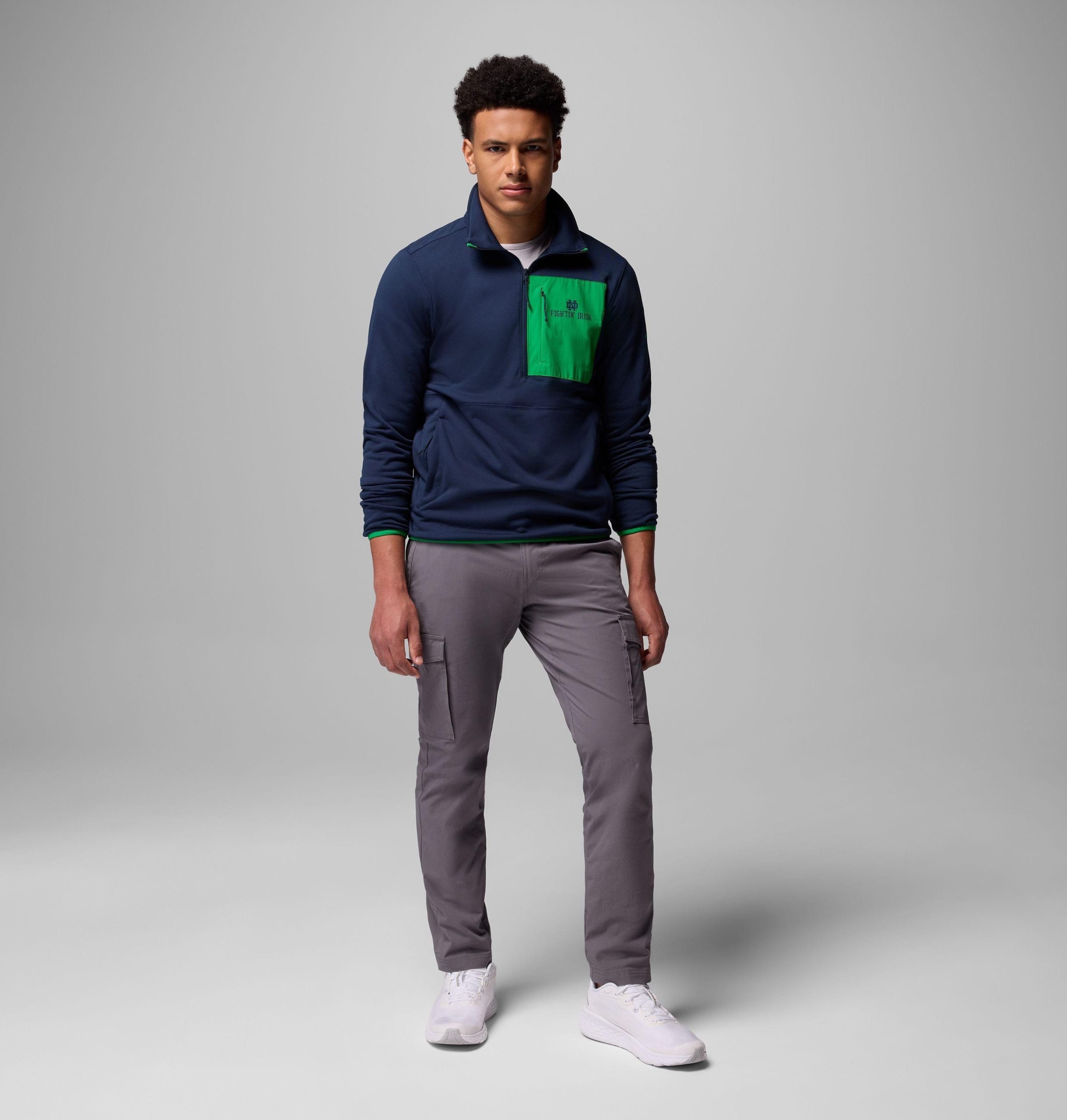 heren columbia hike half zip jacket - notre dame