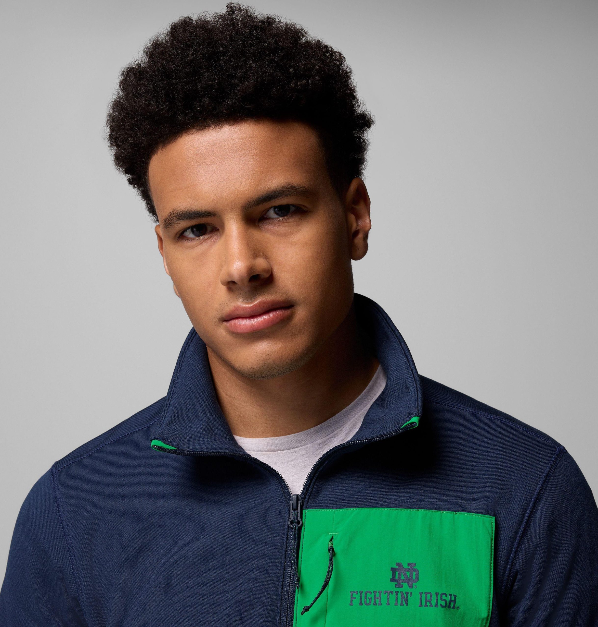 heren columbia hike half zip jacket - notre dame