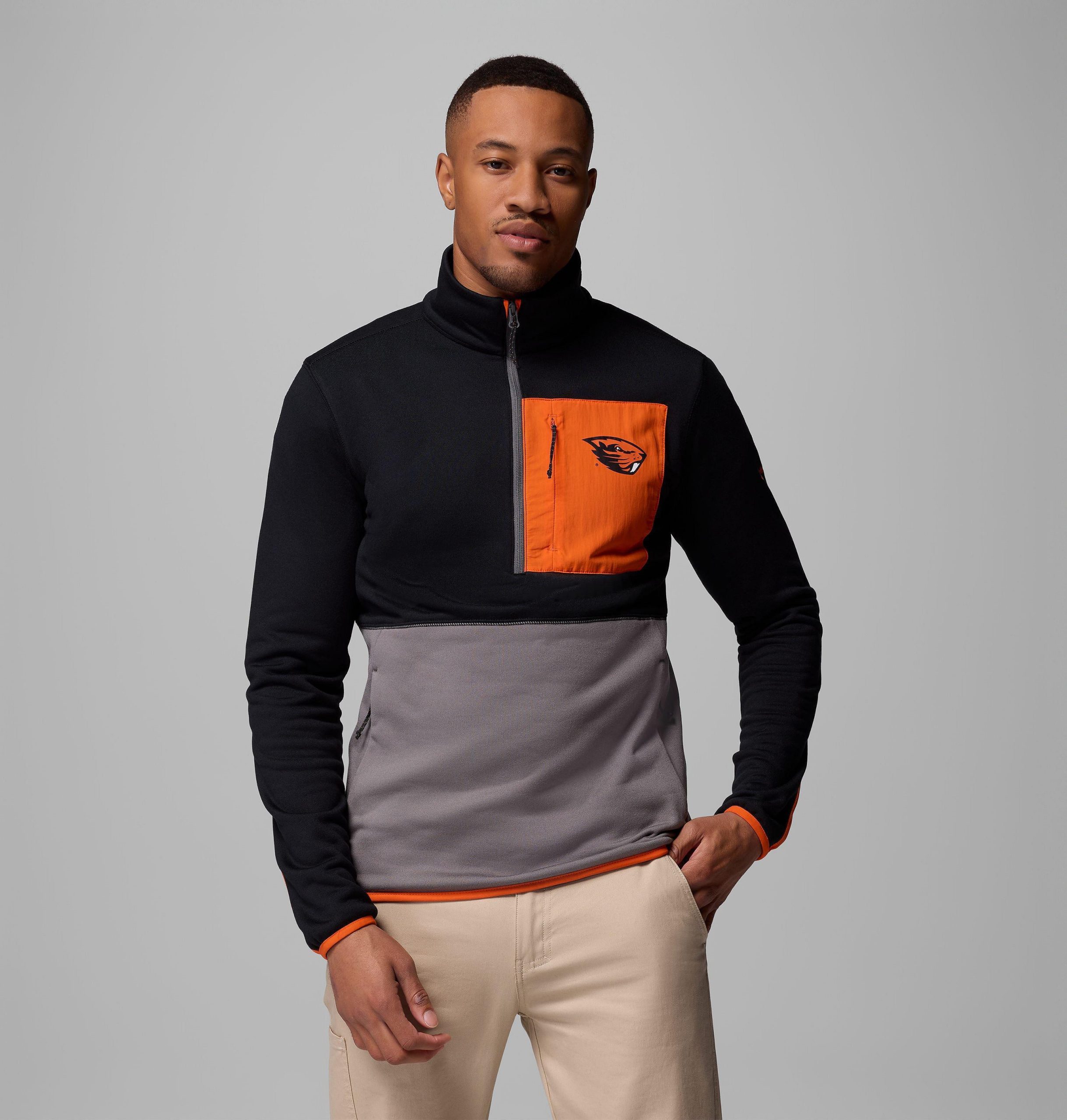 heren columbia hike half zip jacket - oregon state