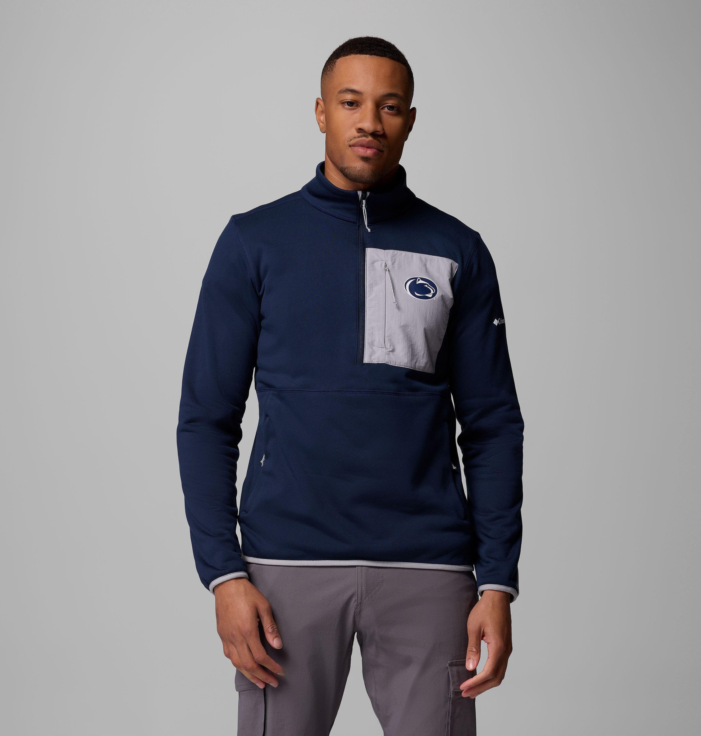 heren columbia hike half zip jacket - penn state