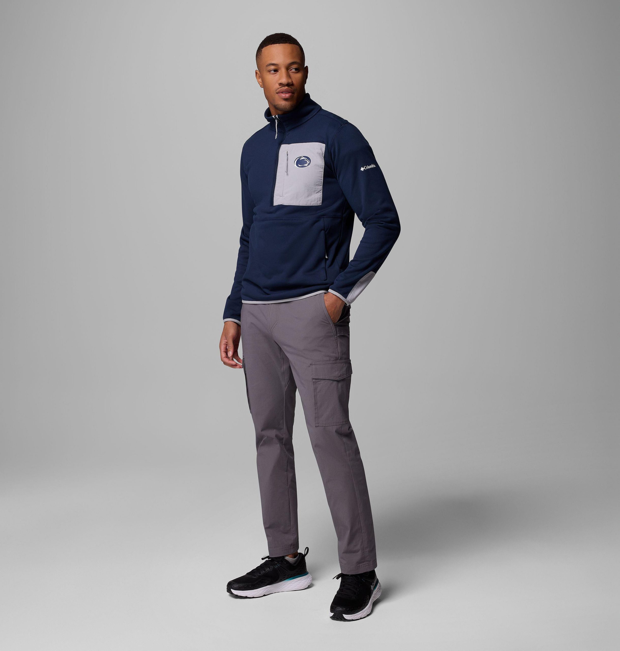 heren columbia hike half zip jacket - penn state