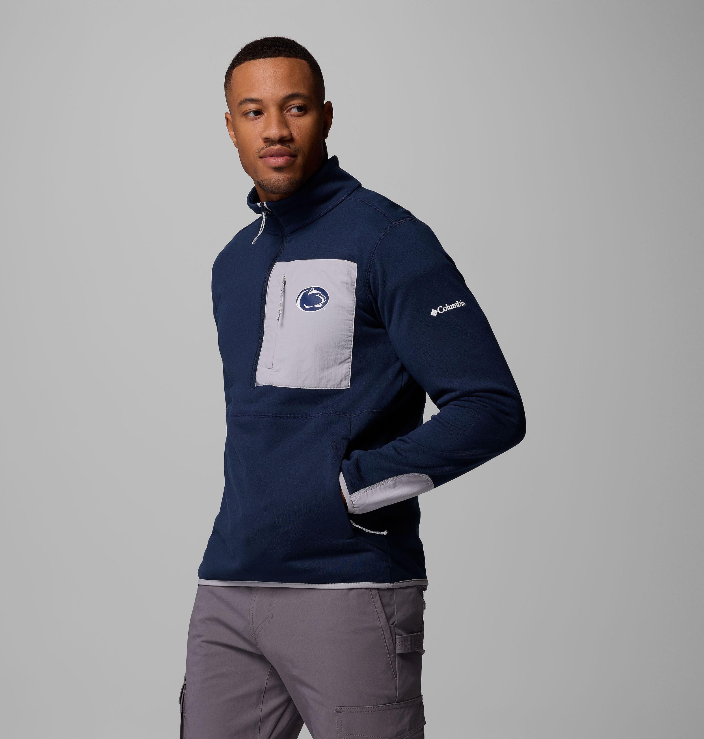 heren columbia hike half zip jacket - penn state