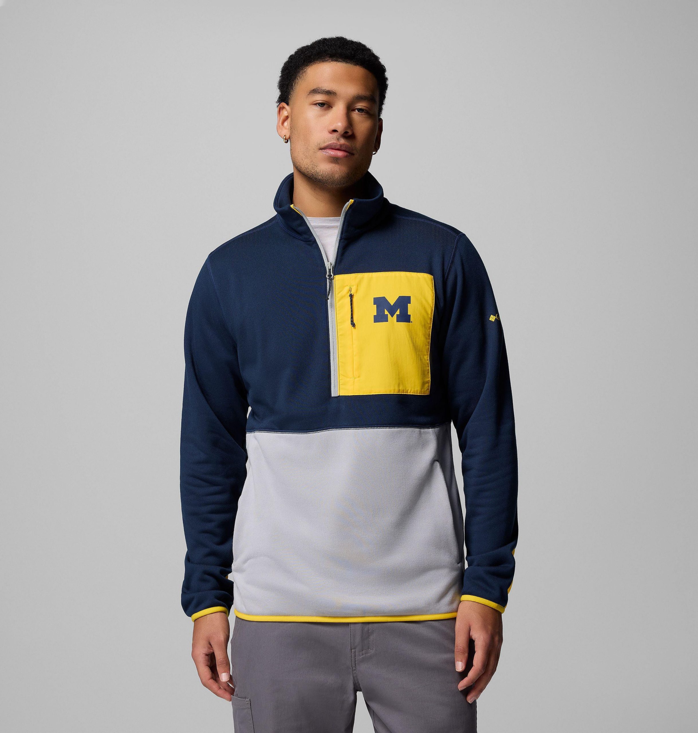 heren collegiate columbia hike half zip jacket - michigan