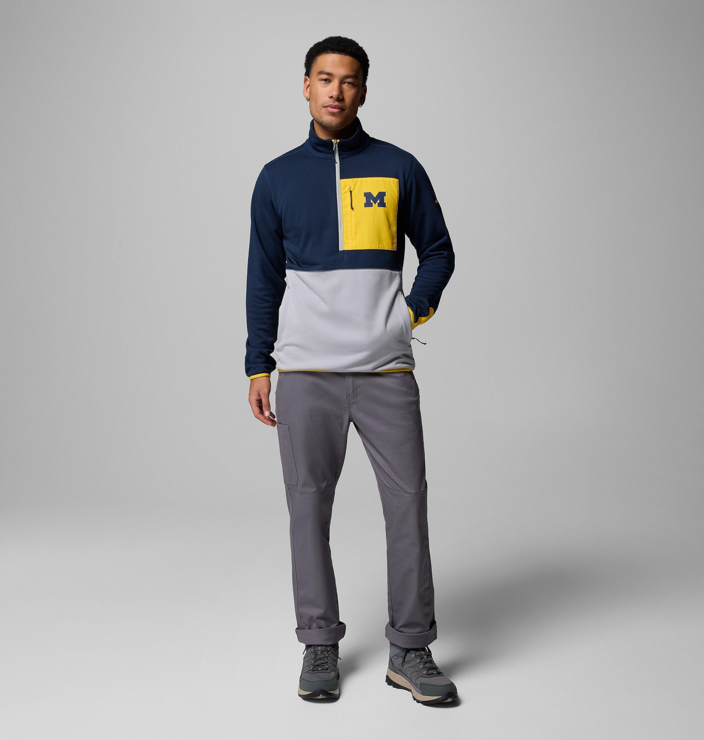 heren collegiate columbia hike half zip jacket - michigan