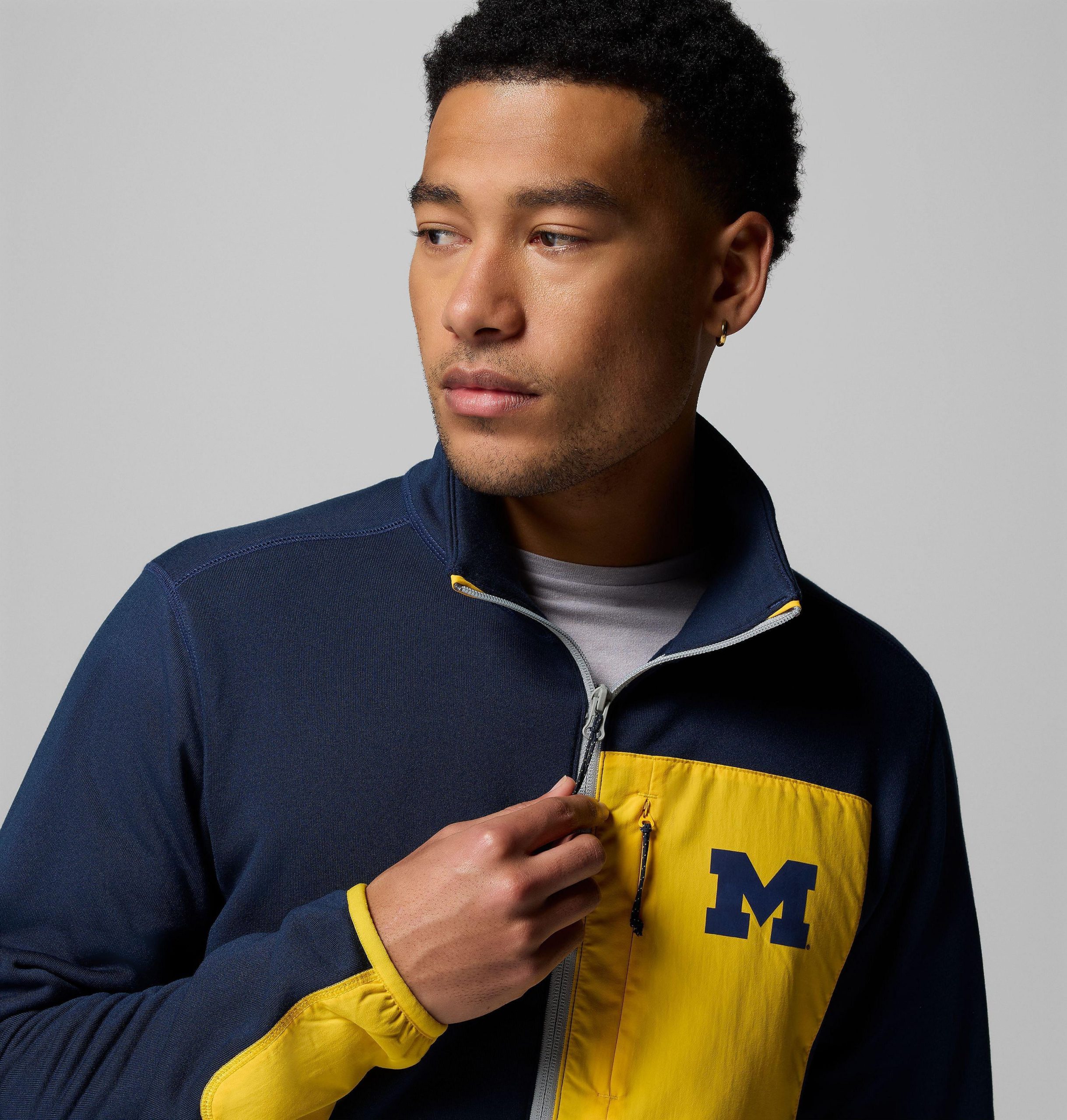 heren collegiate columbia hike half zip jacket - michigan