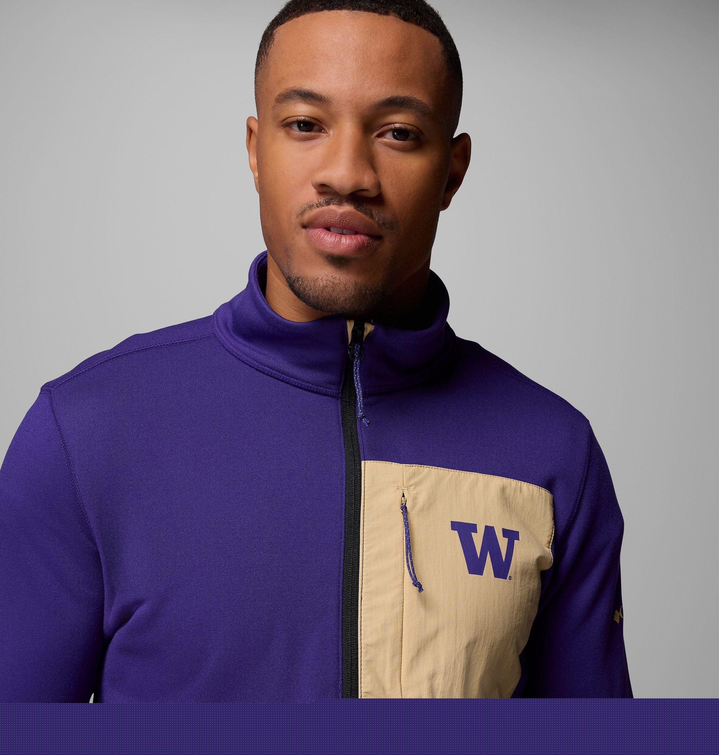 heren collegiate columbia hike half zip jacket - washington