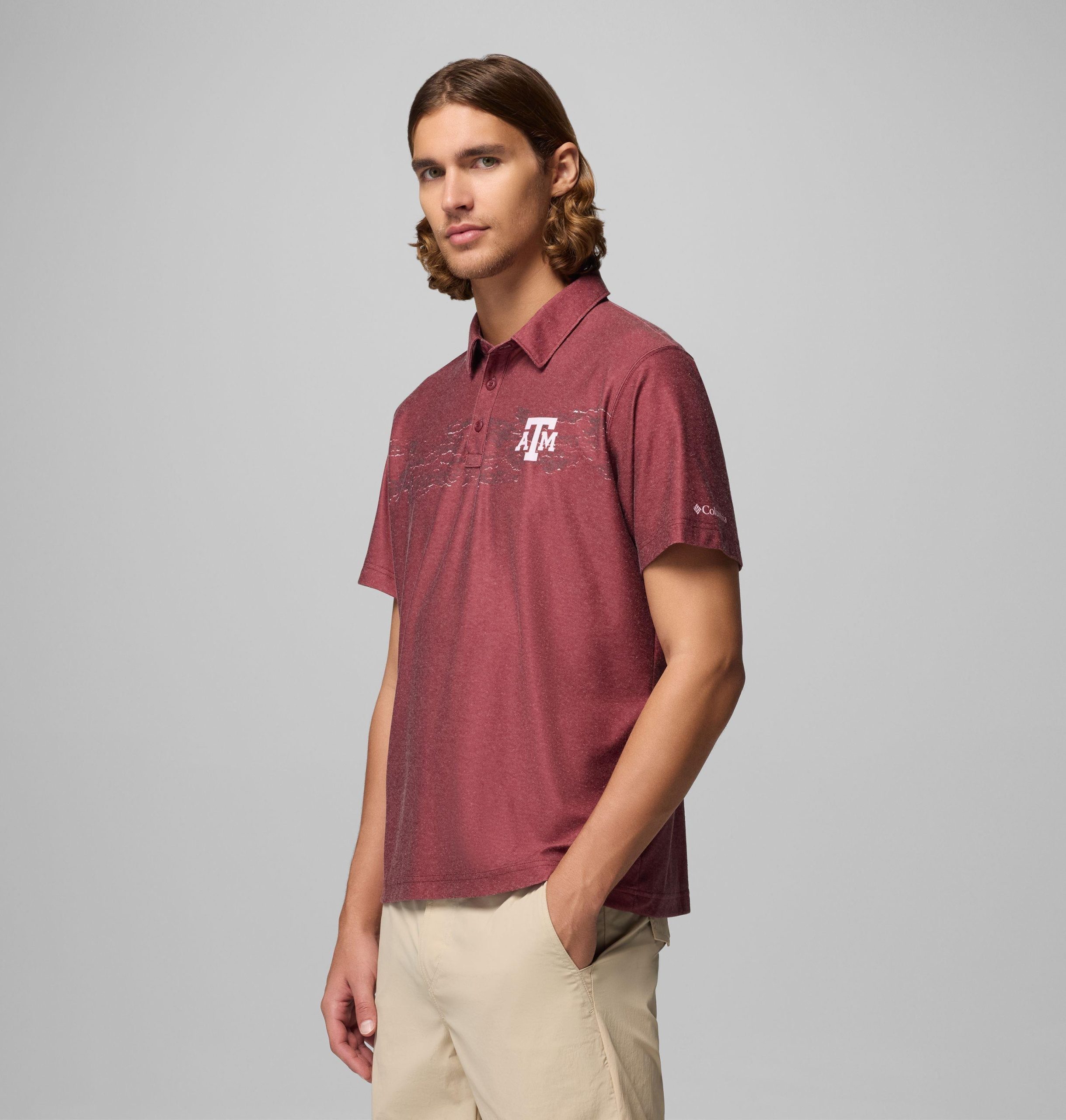 herenpolo met thistletown hills-print - texas am