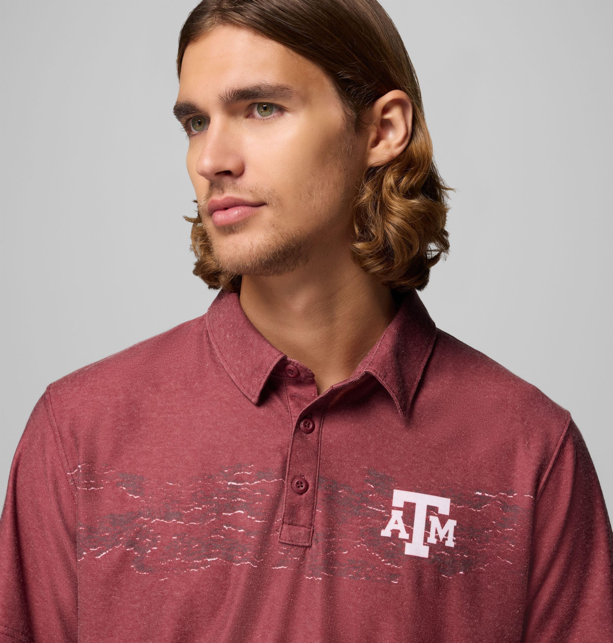 herenpolo met thistletown hills-print - texas am