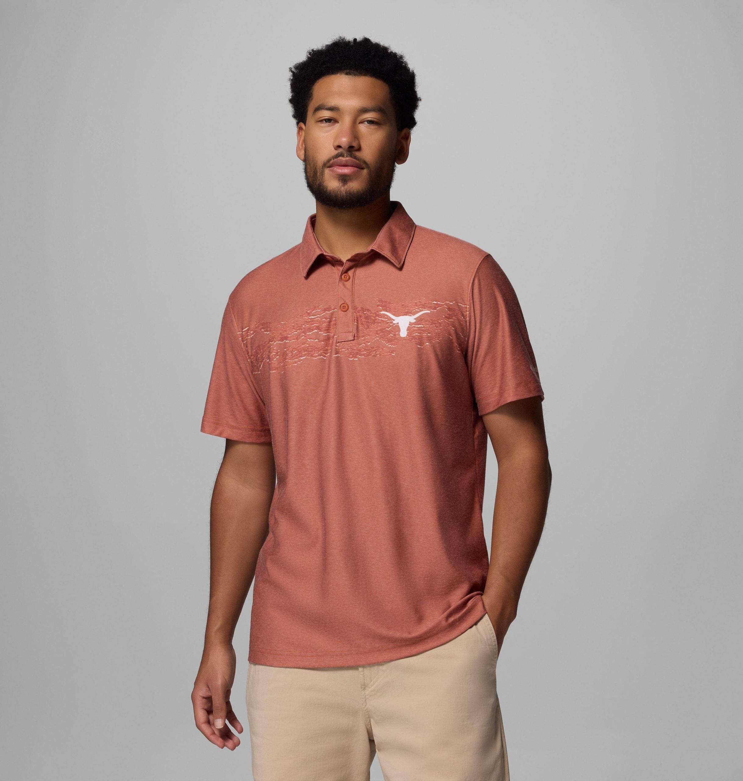 herenpolo met opdruk thistletown hills - texas