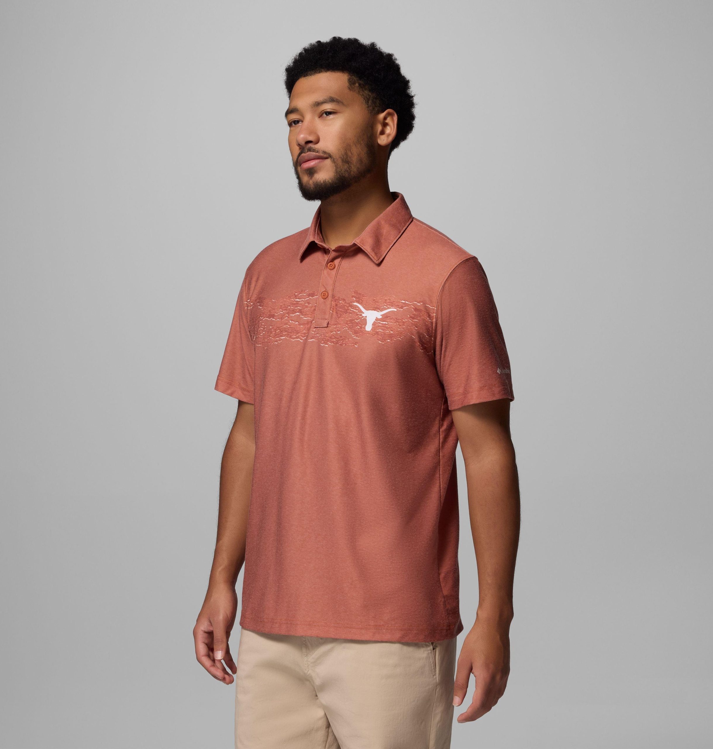 herenpolo met opdruk thistletown hills - texas
