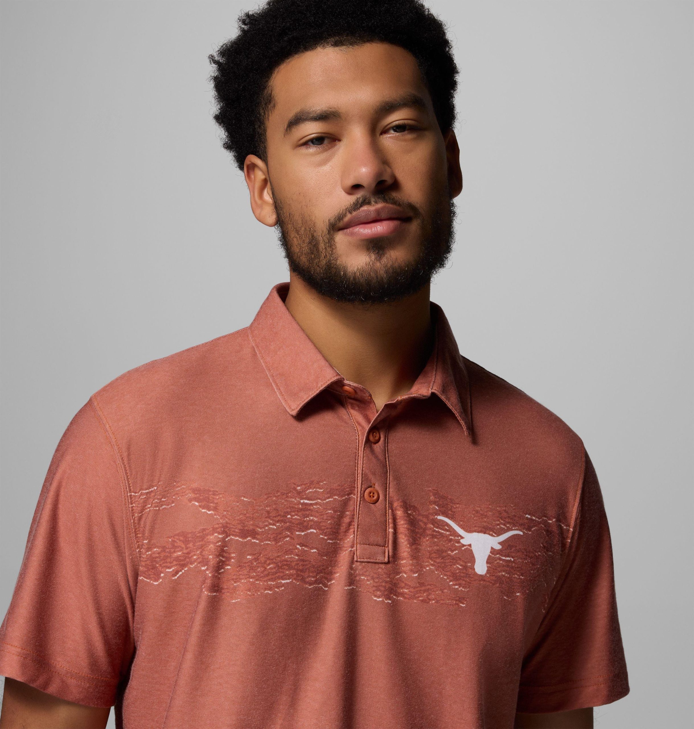 herenpolo met opdruk thistletown hills - texas