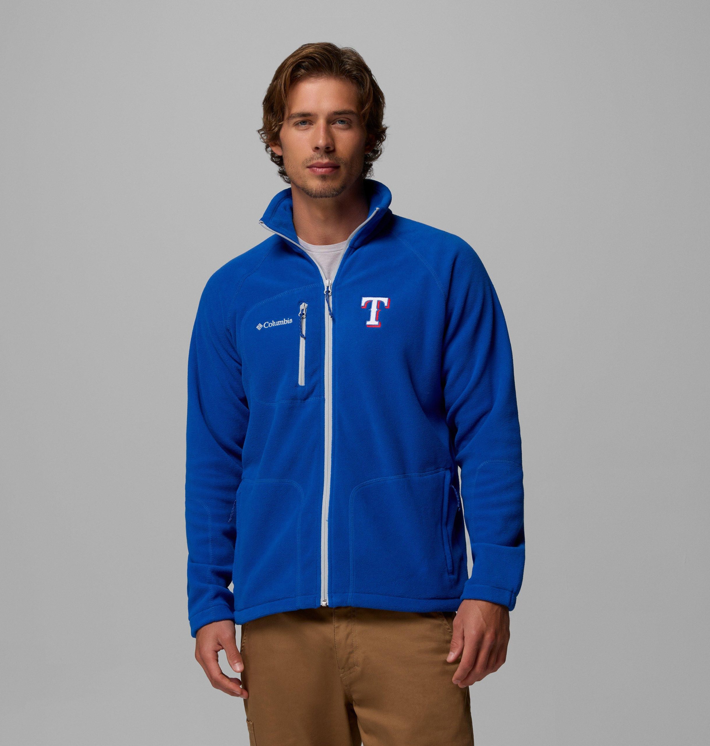 mlb fast trek ii fleece met volledige ritssluiting - texas rangers