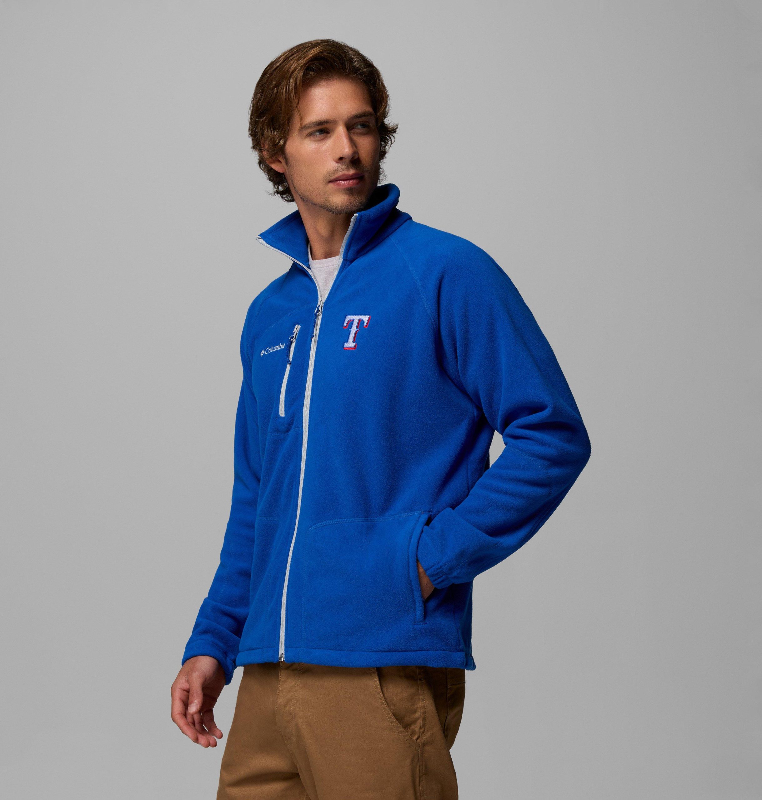 mlb fast trek ii fleece met volledige ritssluiting - texas rangers