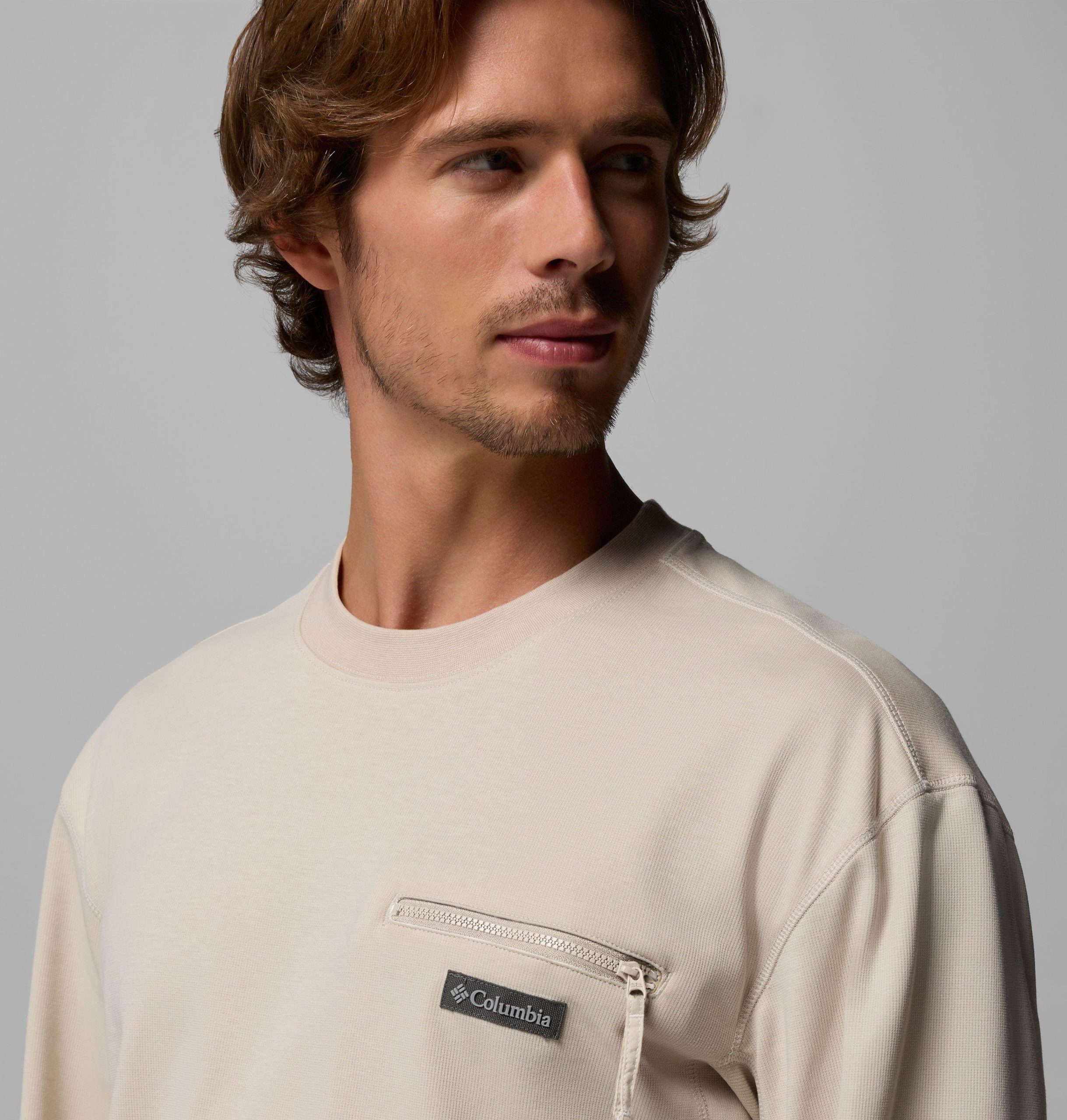 heren echo passage t-shirt met lange mouwen en ronde hals